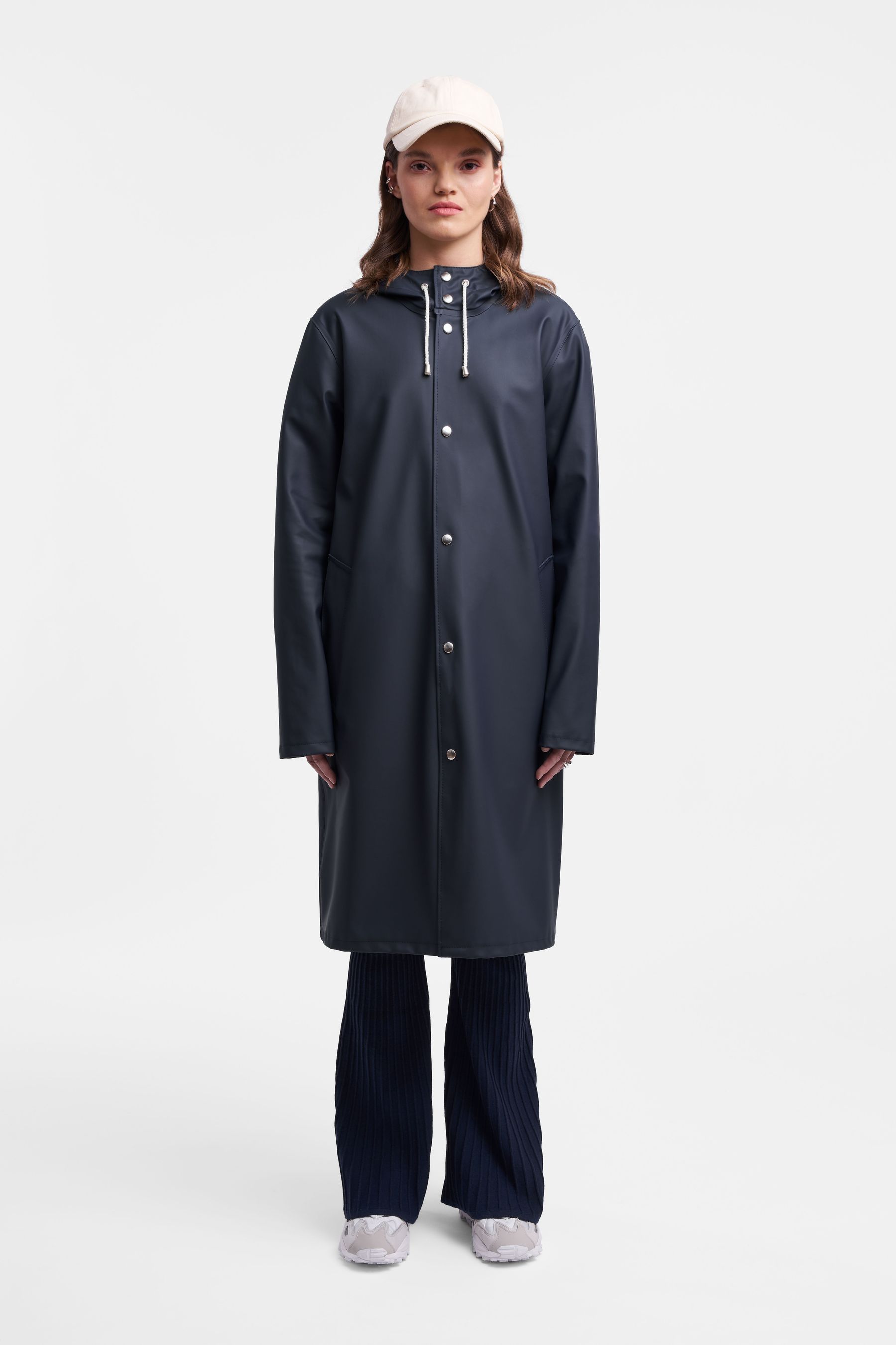 stutterheim stockholm long print raincoat navy men jackets raincoats