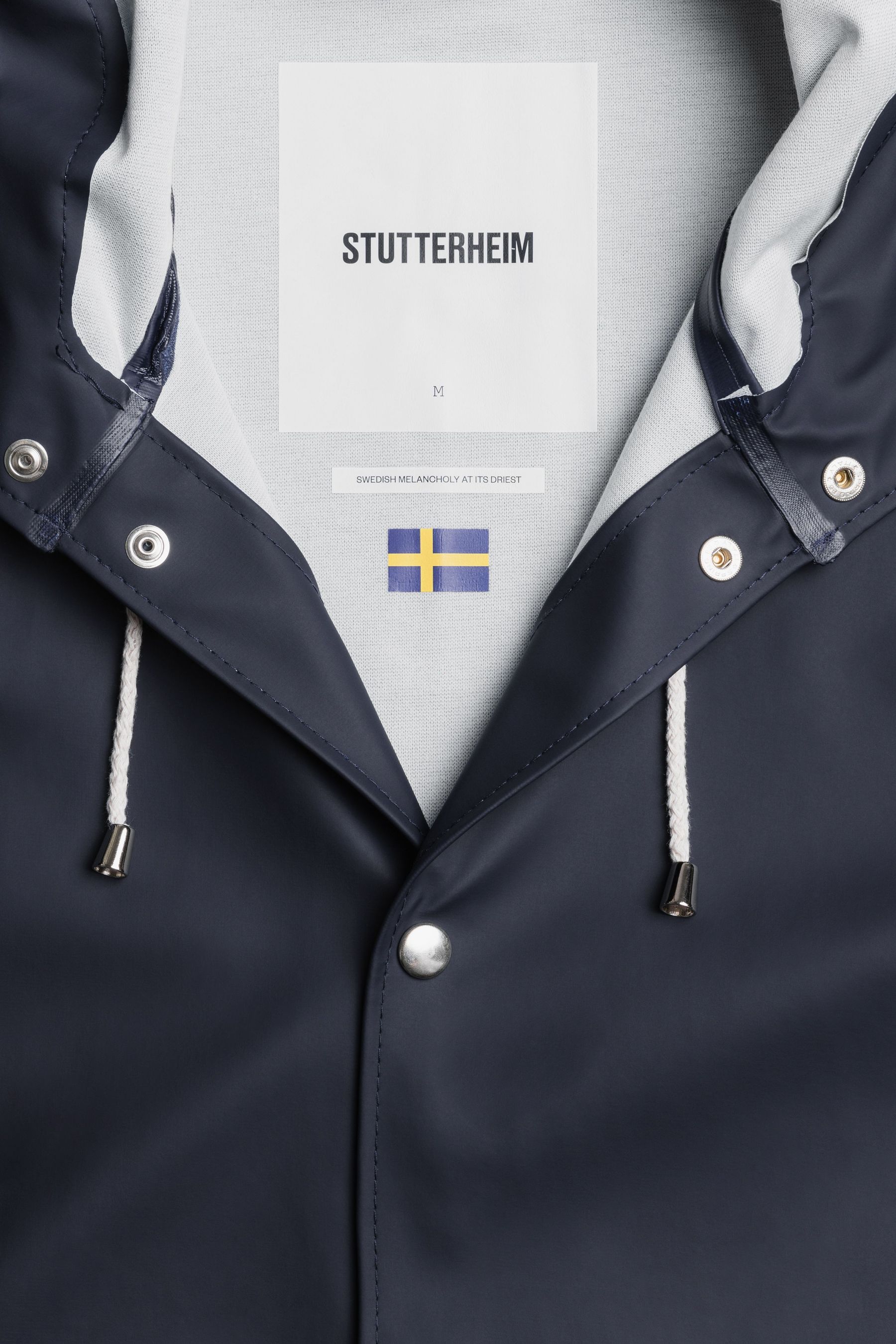 stutterheim stockholm long print raincoat navy men jackets raincoats
