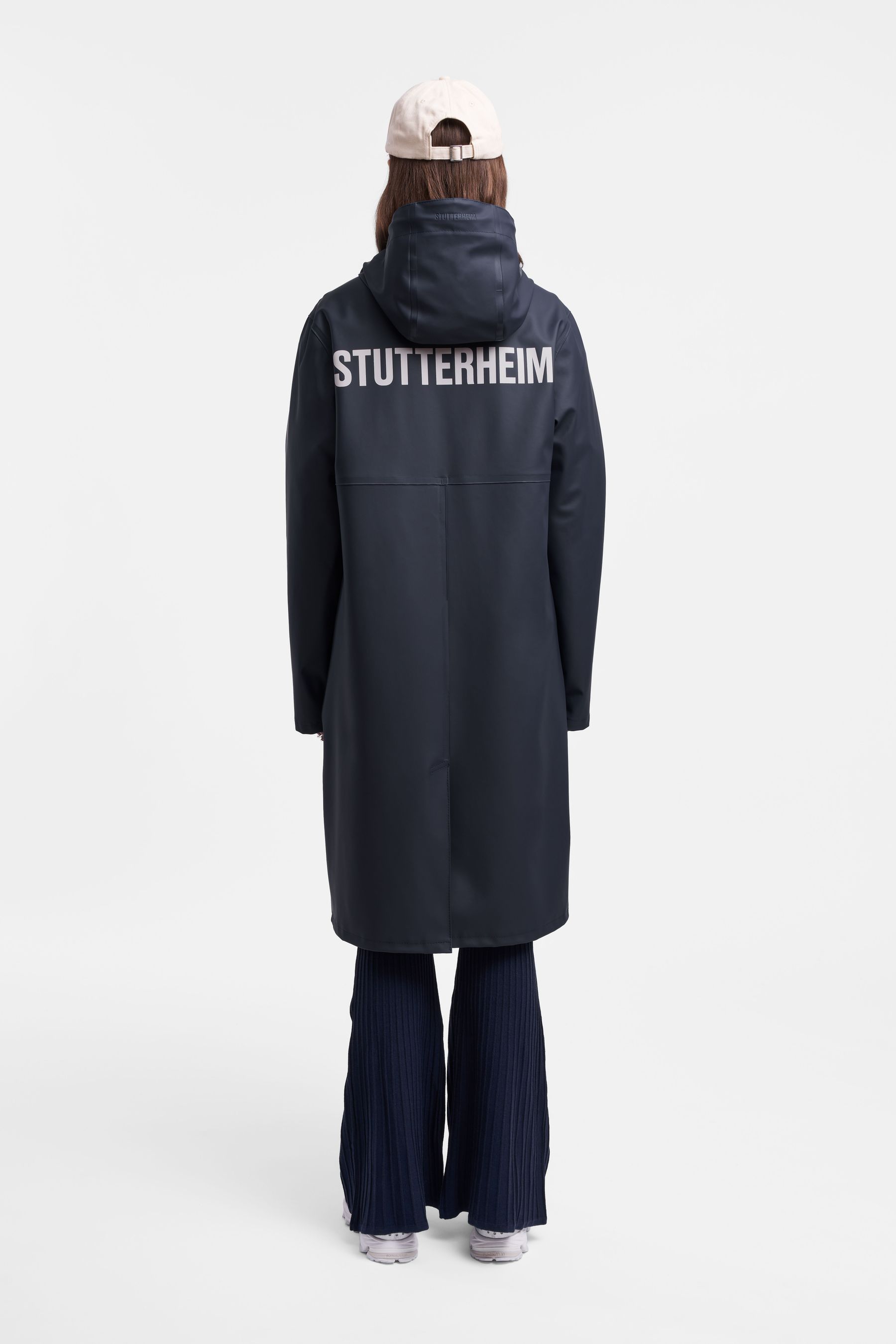 stutterheim stockholm long print raincoat navy men jackets raincoats