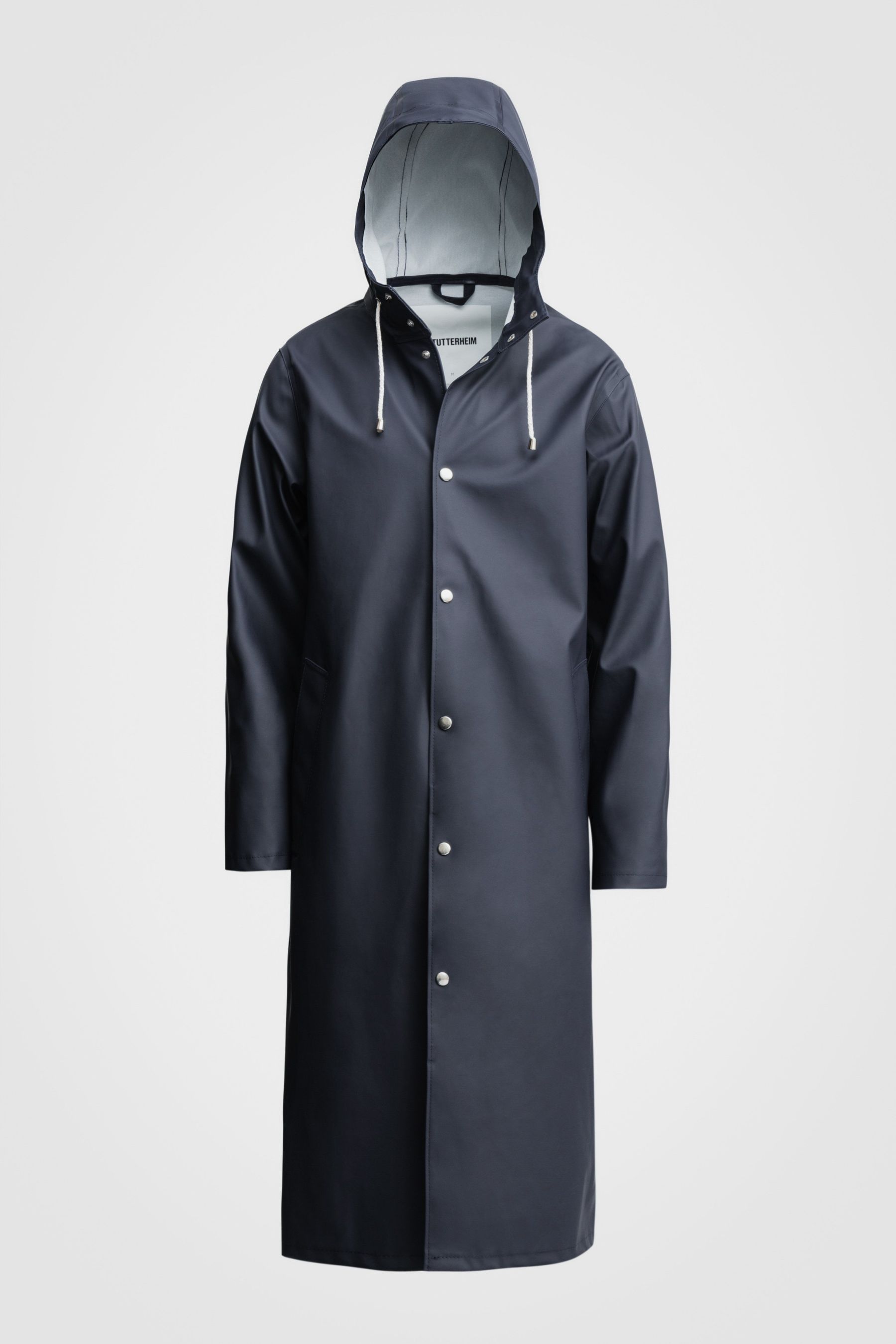 stutterheim stockholm long print raincoat navy men jackets raincoats