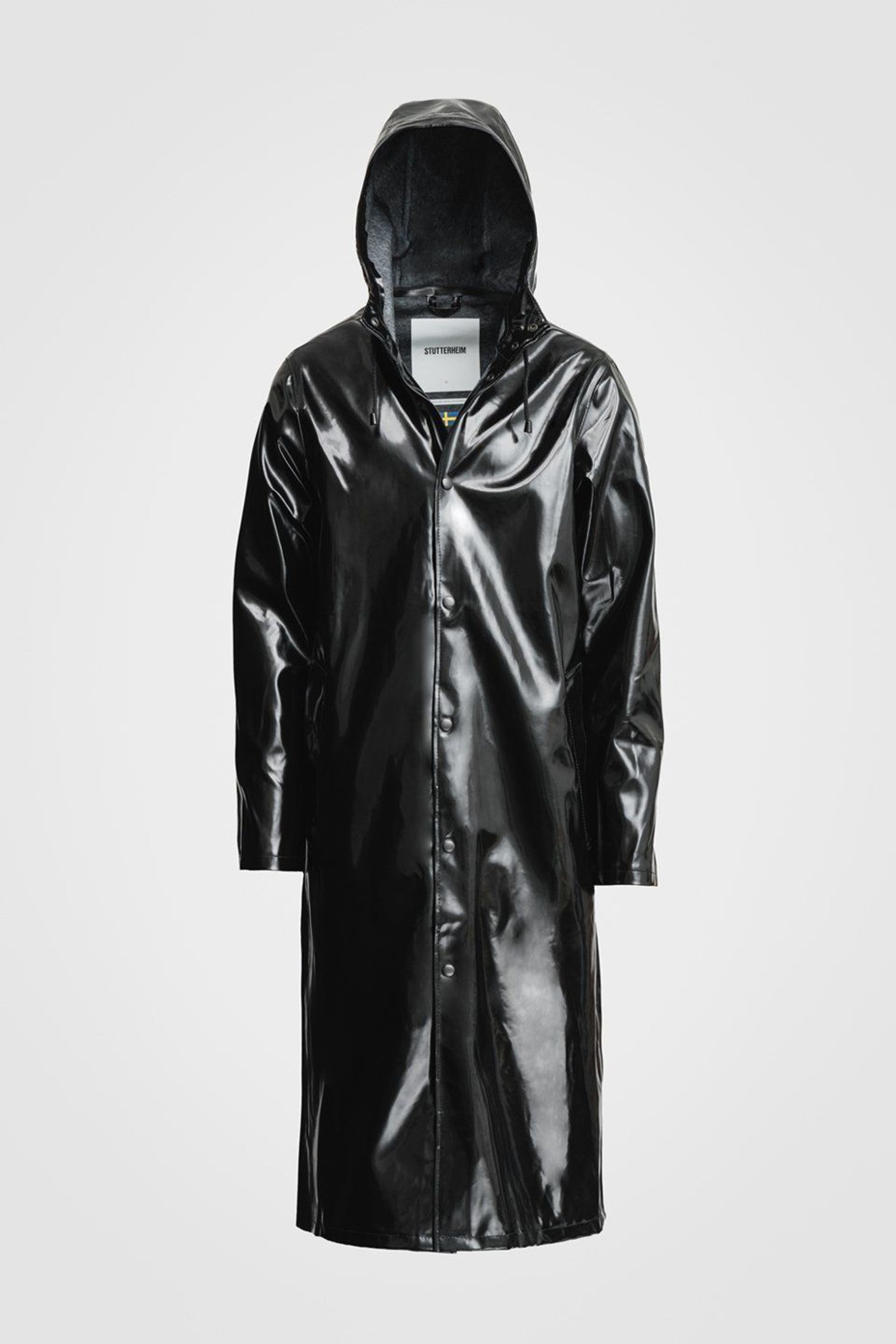 STUTTERHEIM Raincoat Stockholm Long Print Opal Raincoat Black Unisex XXS