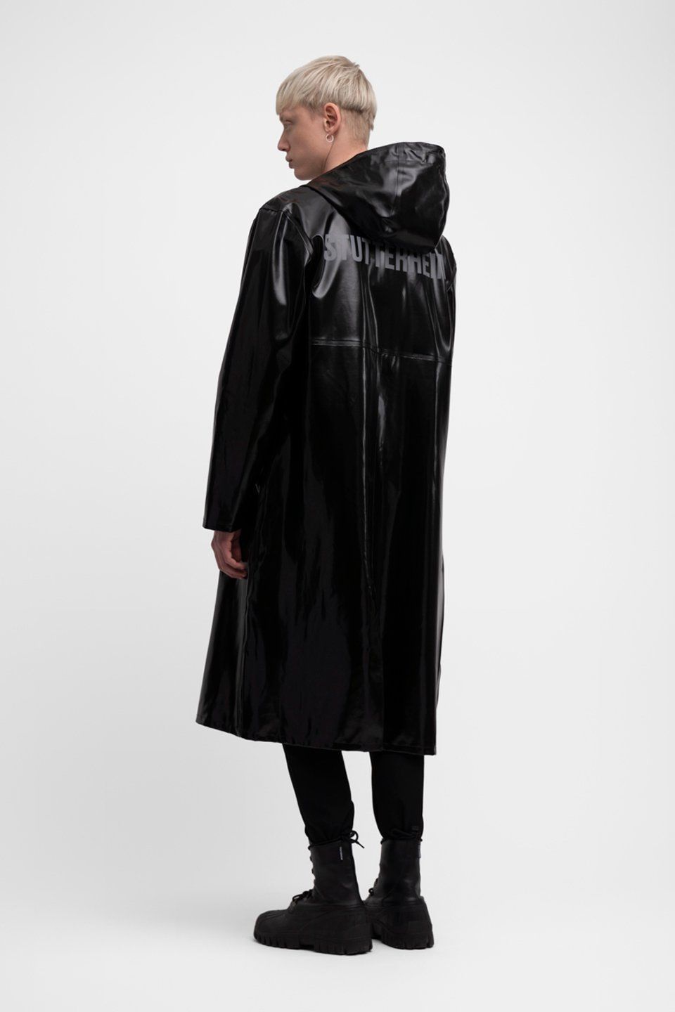 Stockholm Long Print Opal Raincoat Black | STUTTERHEIM CA