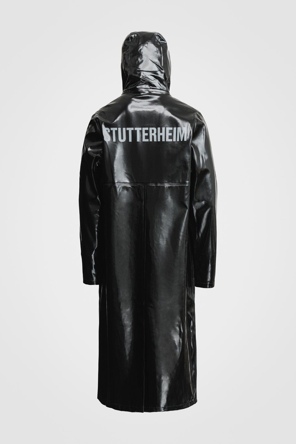 Stockholm Long Print Opal Raincoat Black | STUTTERHEIM ES