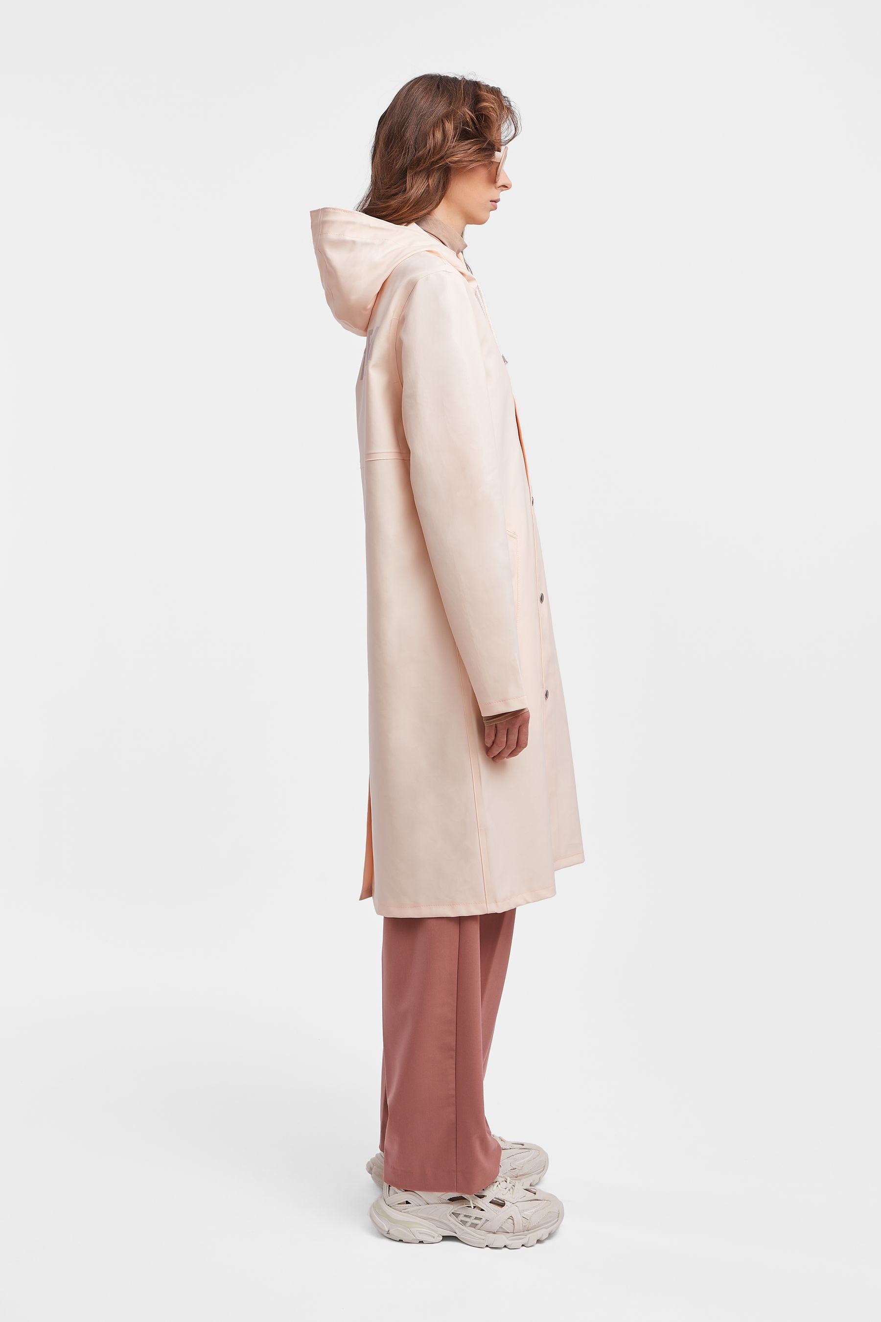 stutterheim stockholm long print raincoat peach men jackets raincoats