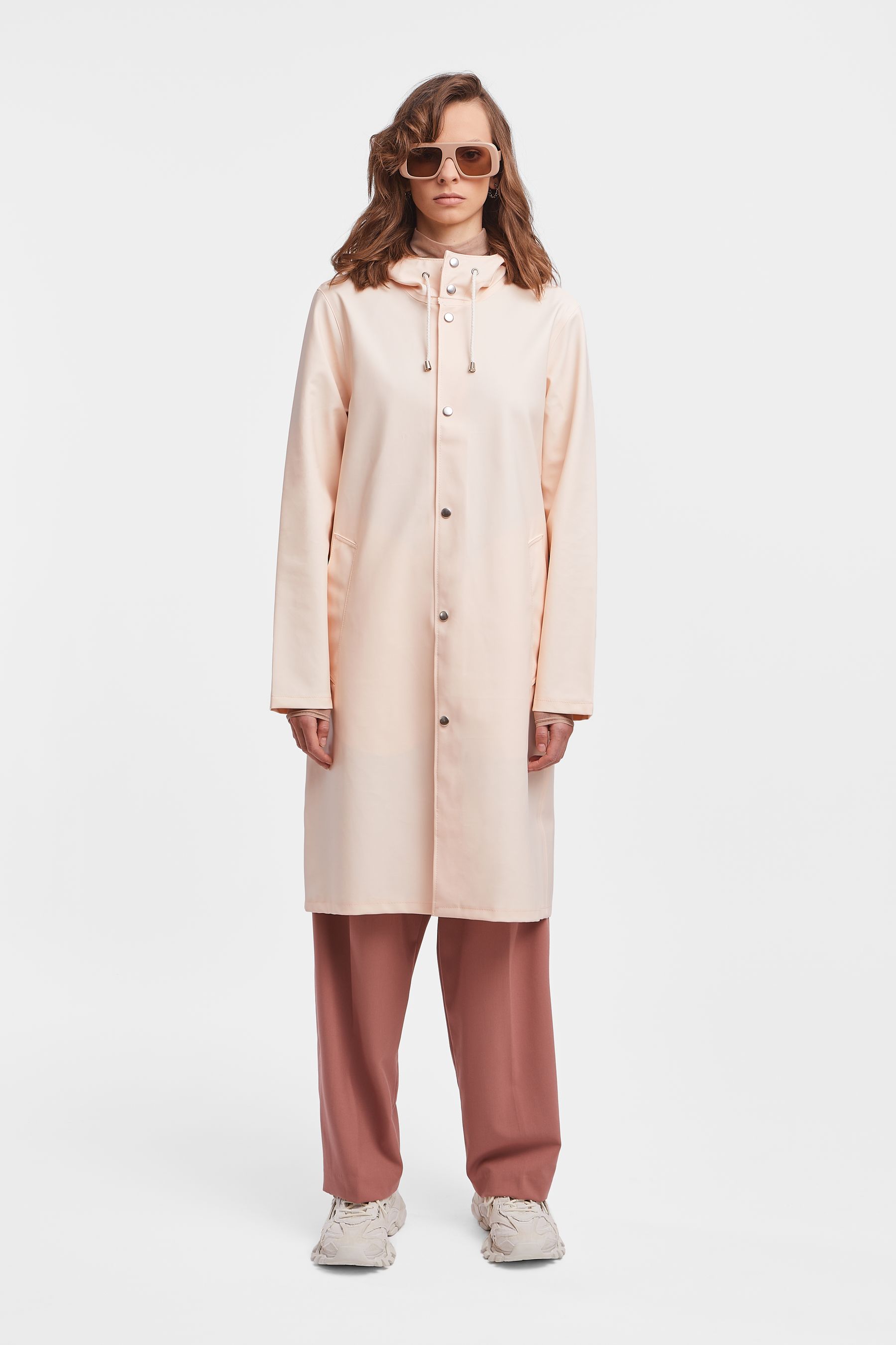 stutterheim stockholm long print raincoat peach men jackets raincoats
