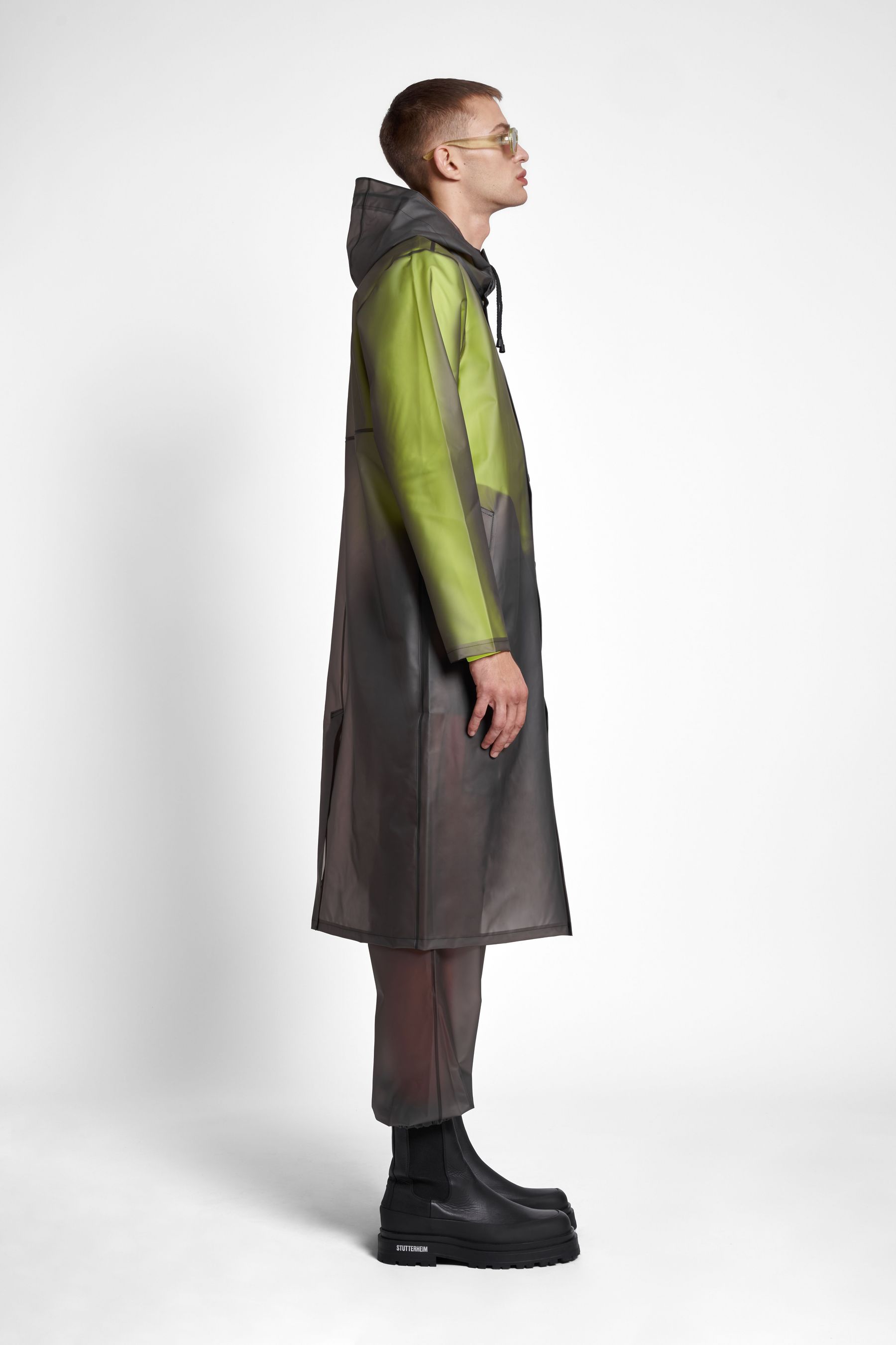 stutterheim stockholm long print raincoat smoke stutterheim-statements