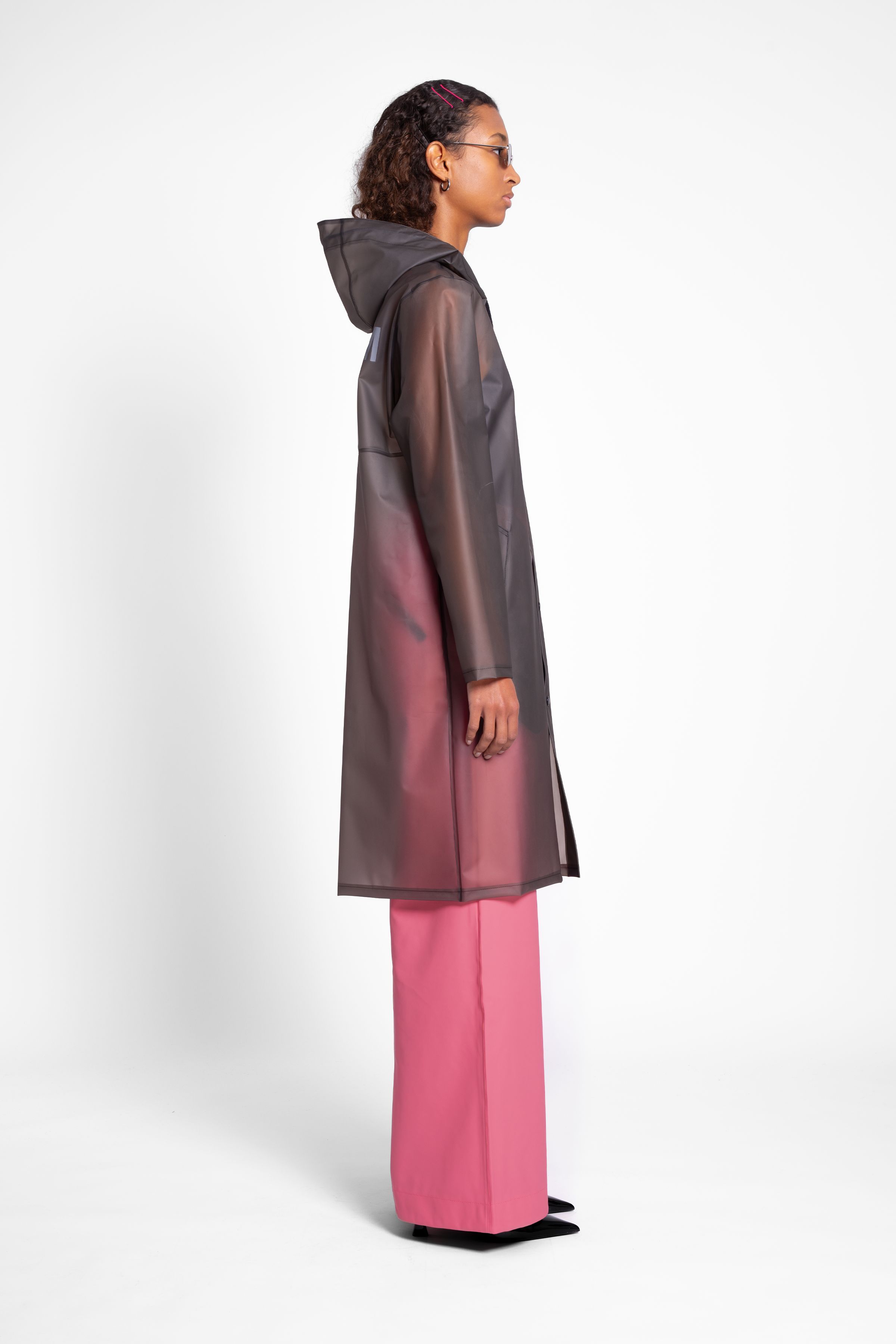 Stockholm Long Print Raincoat Smoke | STUTTERHEIM US