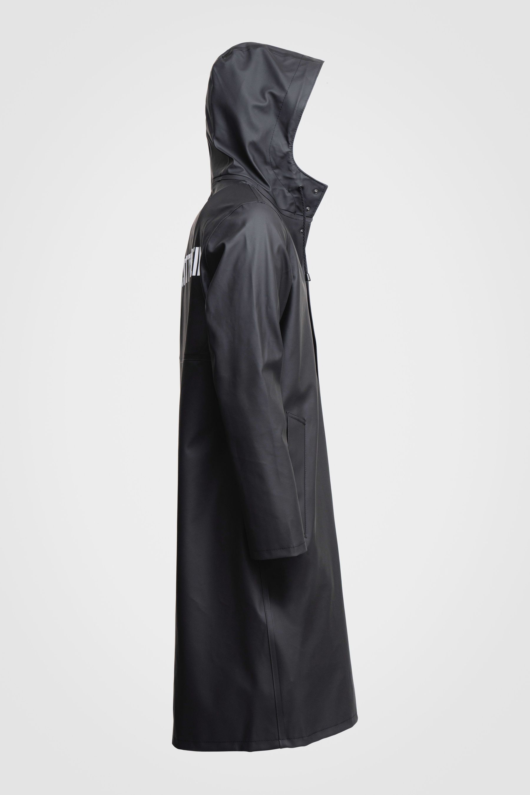 stutterheim stockholm long print raincoat black women jackets raincoats
