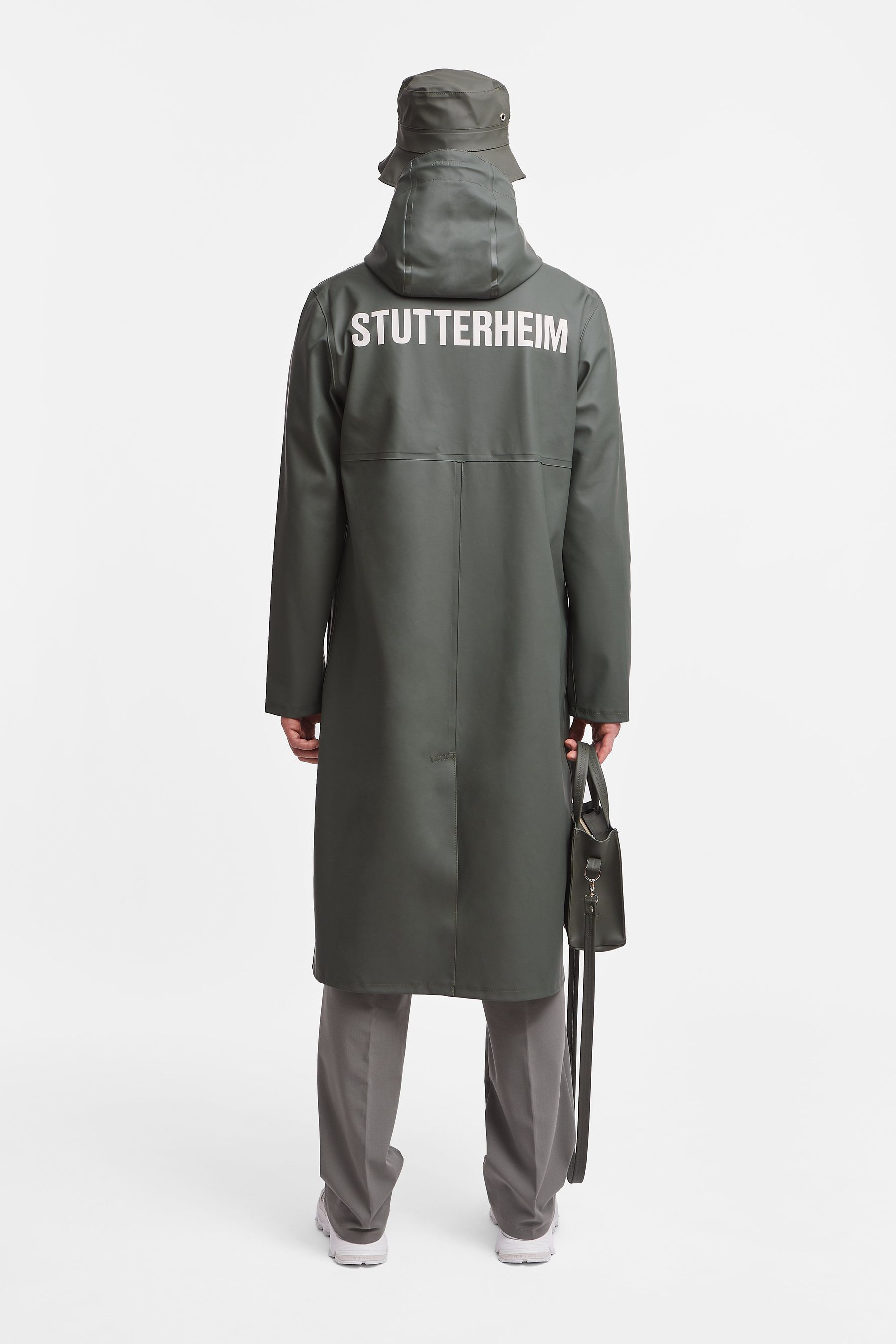 stutterheim stockholm long print raincoat green women jackets raincoats
