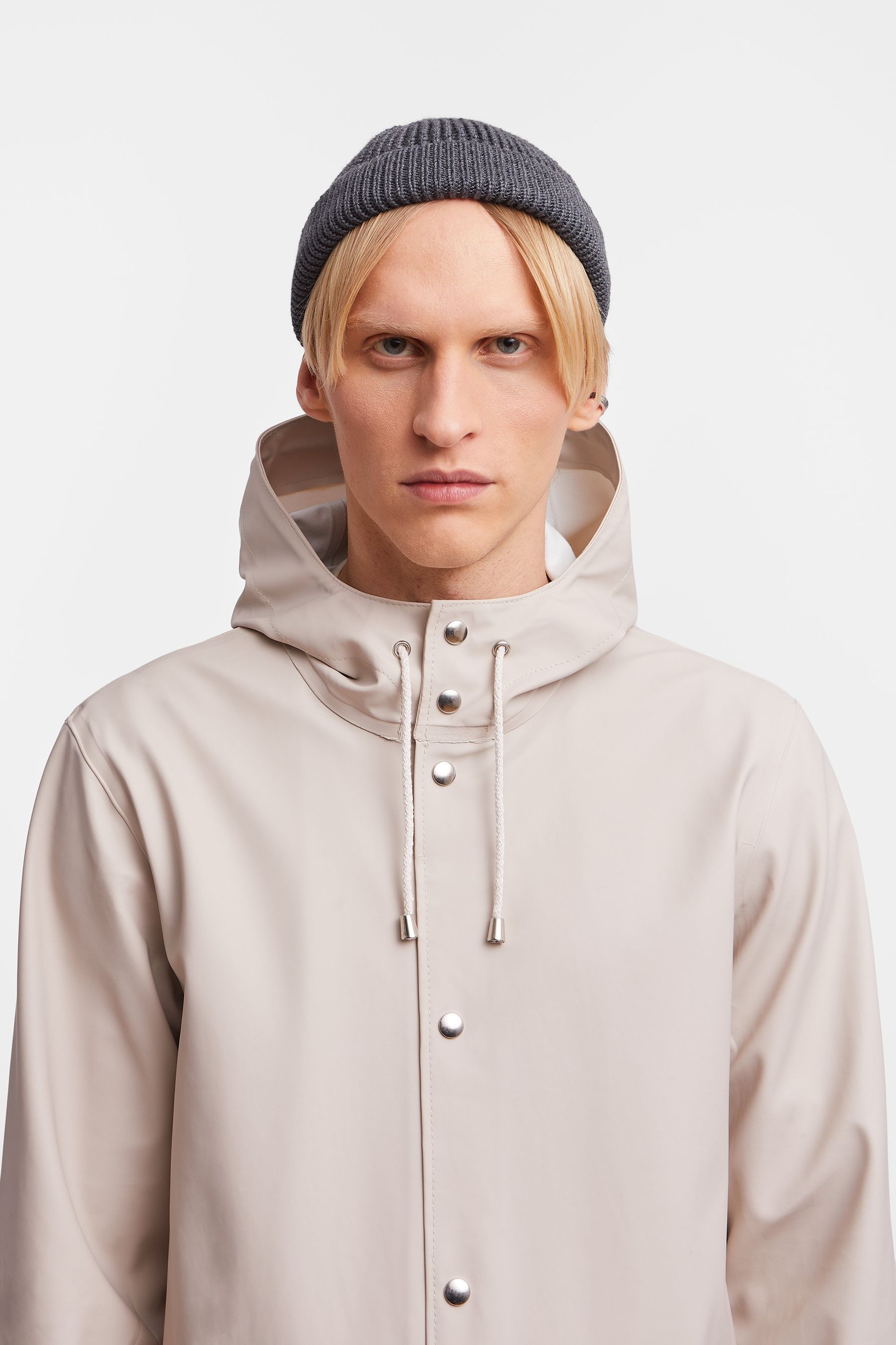 stutterheim stockholm long print raincoat light sand women jackets raincoats