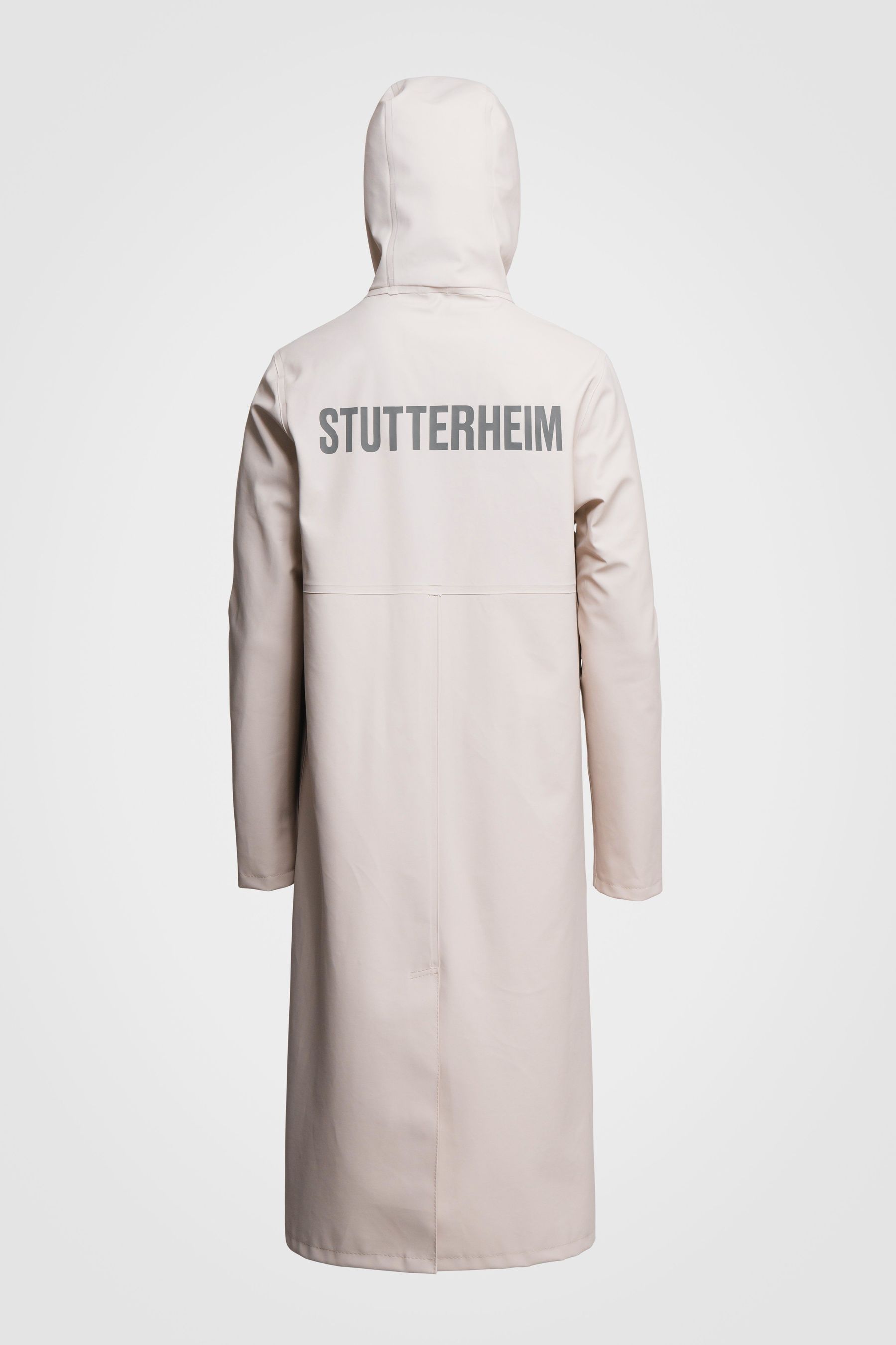 stutterheim stockholm long print raincoat light sand women jackets raincoats