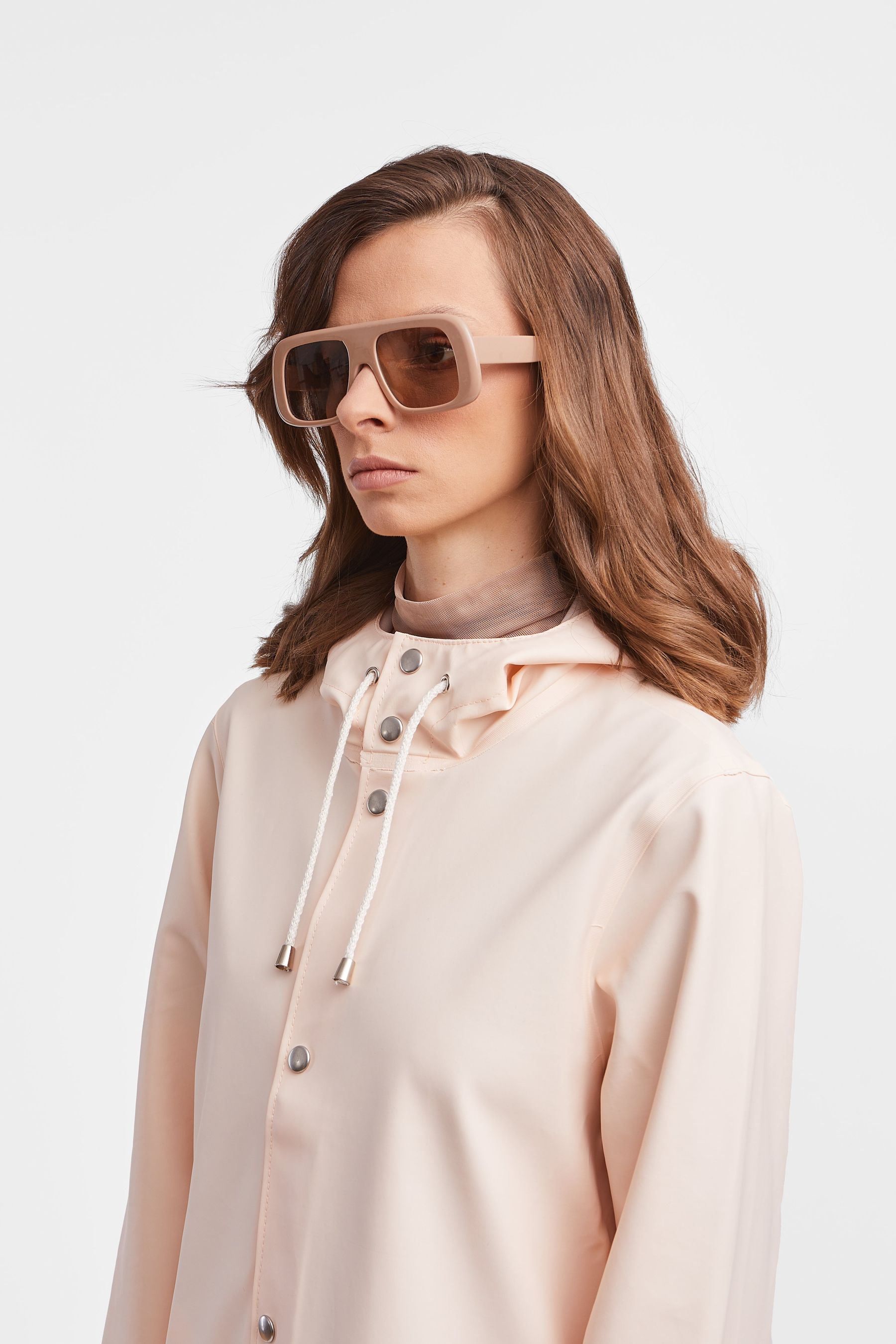 stutterheim stockholm long print raincoat peach women jackets raincoats