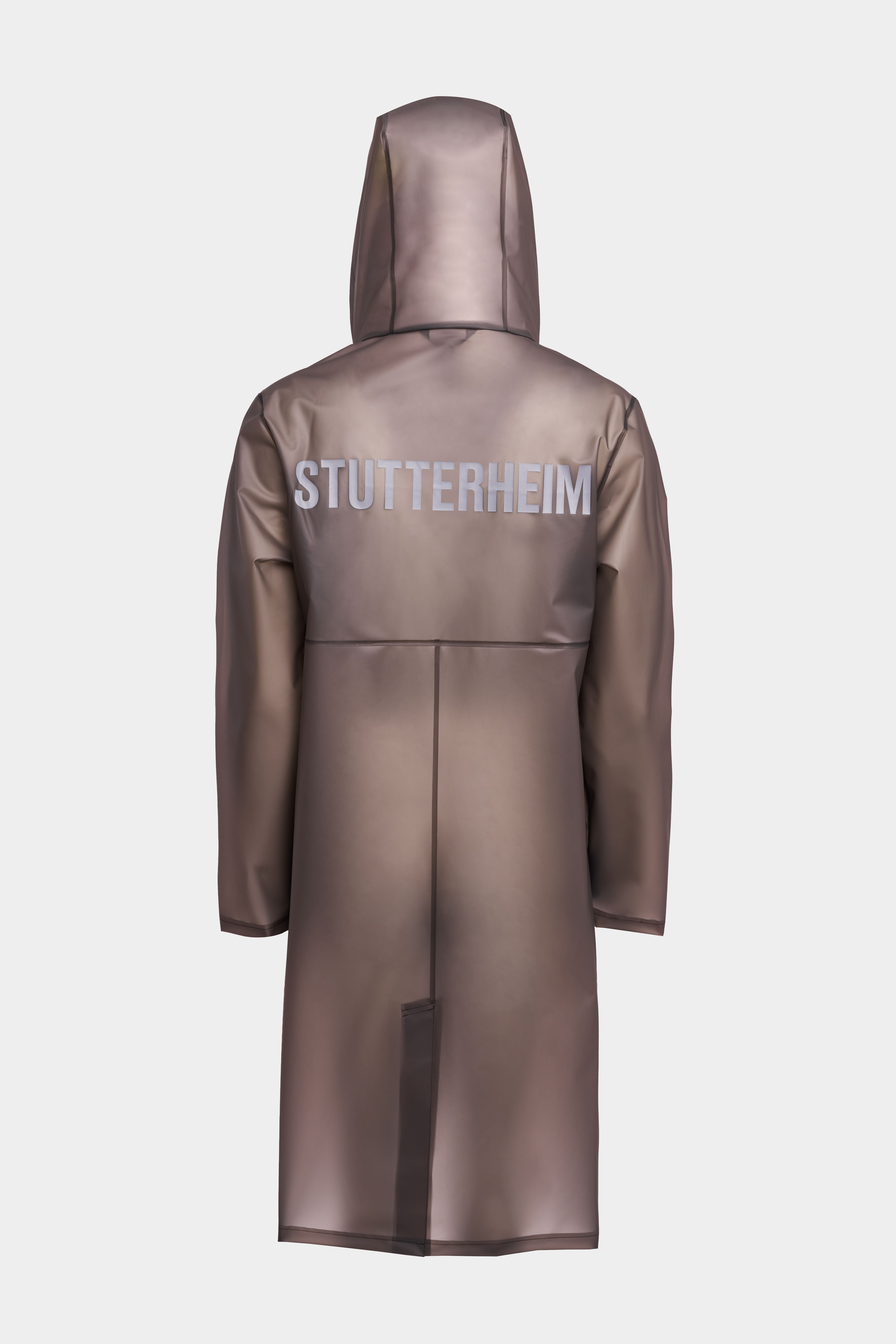 Stockholm Long Print Raincoat Smoke