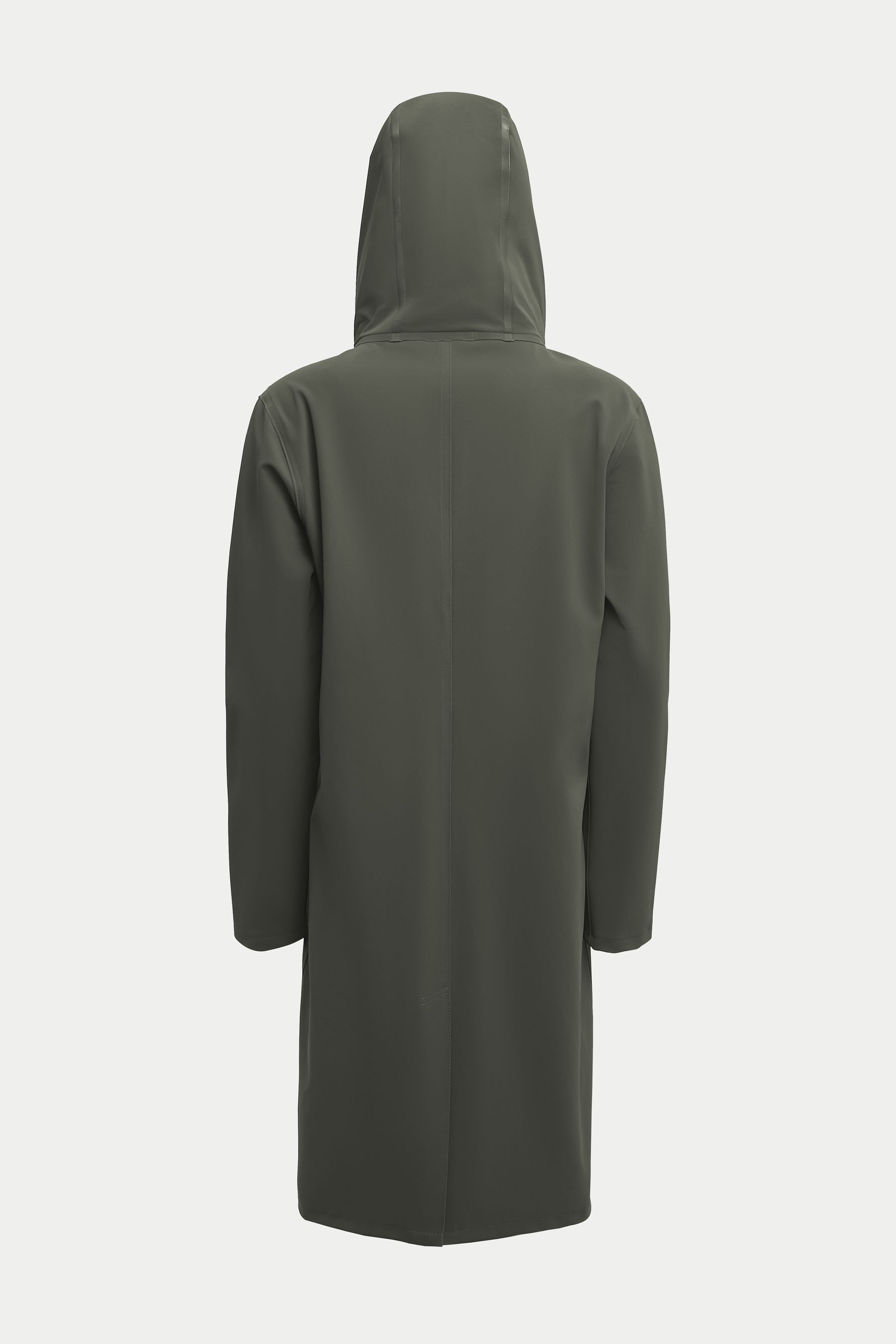 stutterheim stockholm long matte raincoat dark green men jackets raincoats