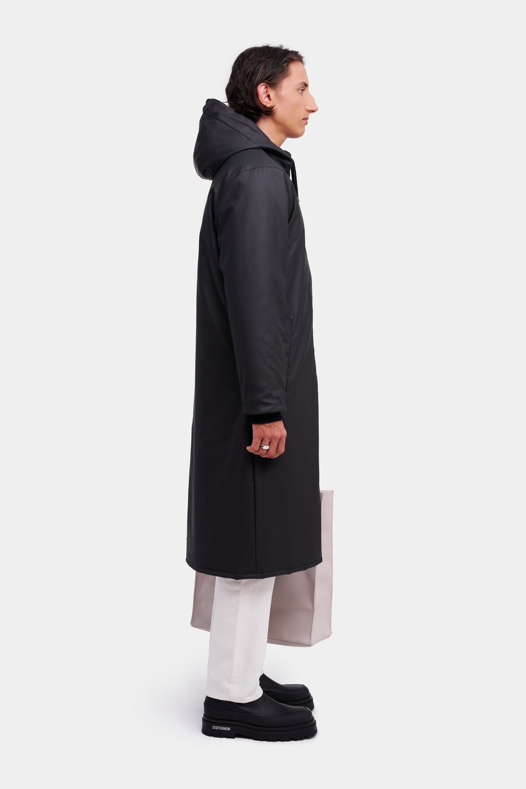 stutterheim stockholm long winter jacket black men jackets winter-coats