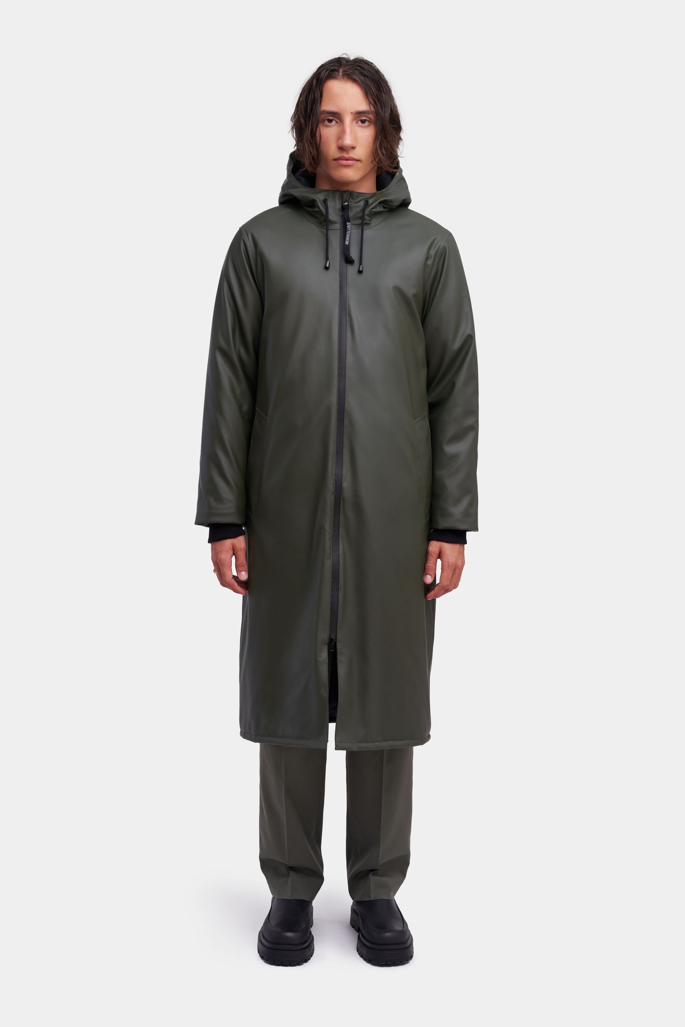 stutterheim stockholm long winter jacket green men jackets winter-coats