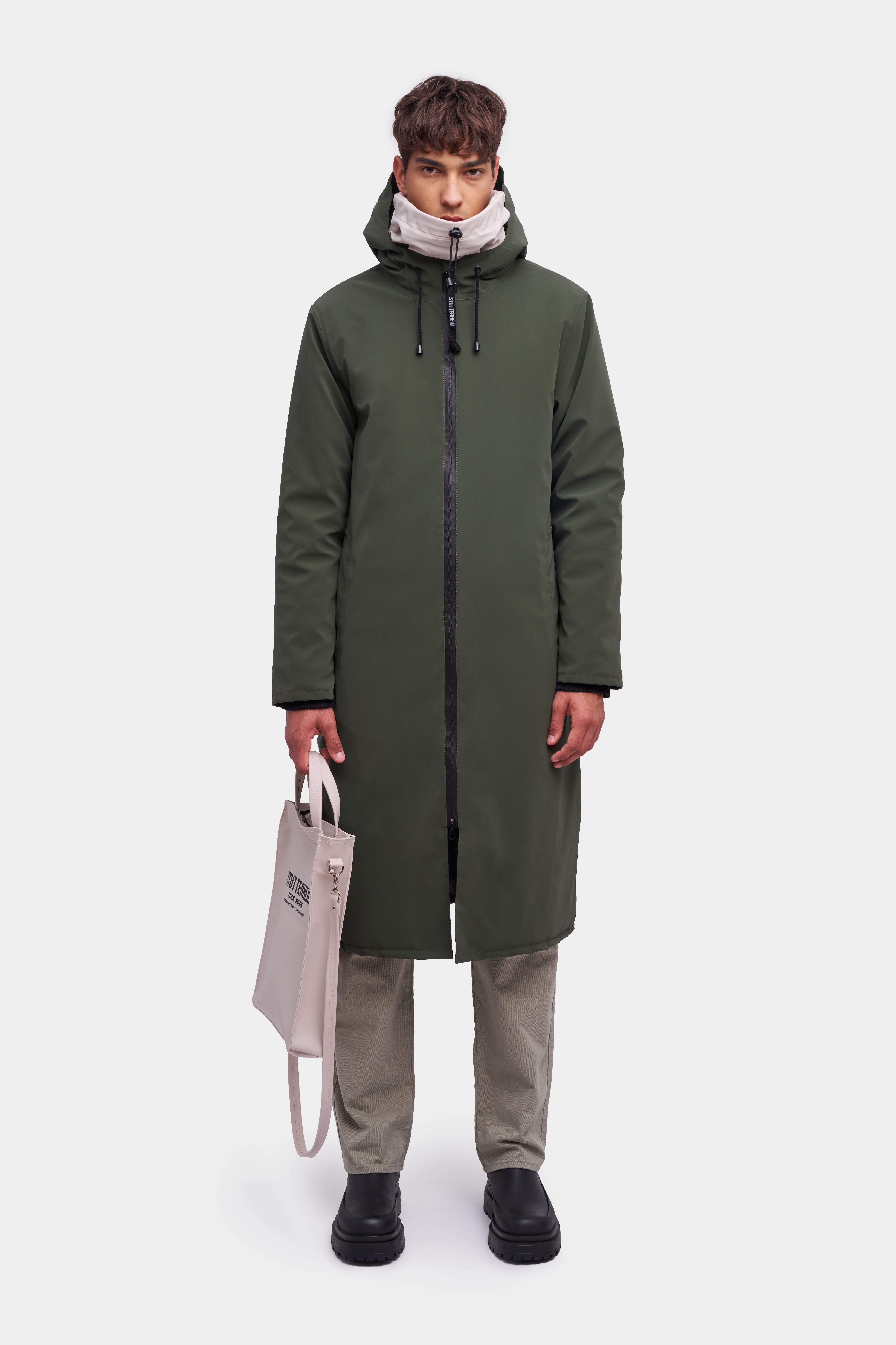 Stockholm Long Matte Winter Jacket Dark Green STUTTERHEIM ES