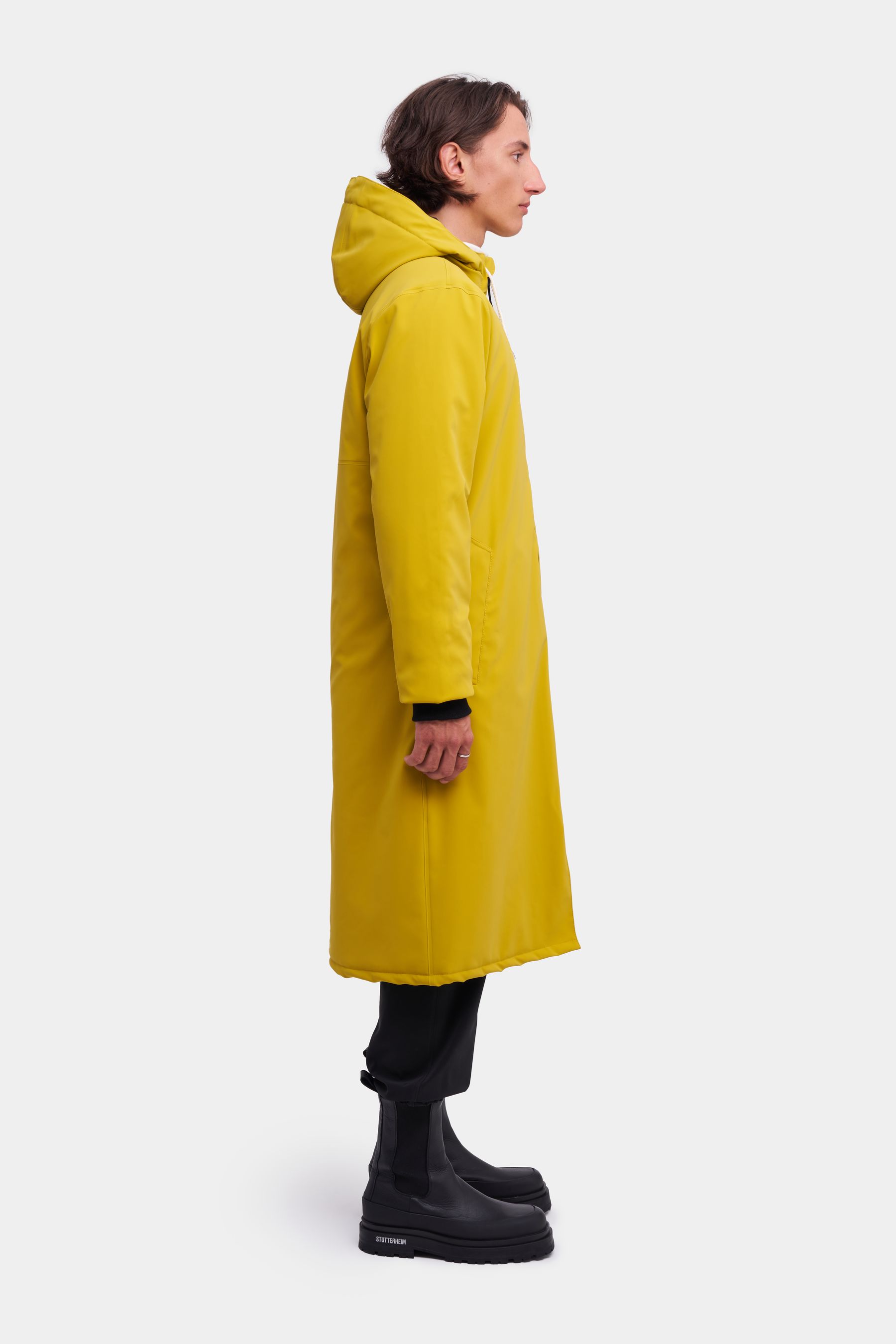 stutterheim stockholm long matte winter jacket gold men jackets winter-coats
