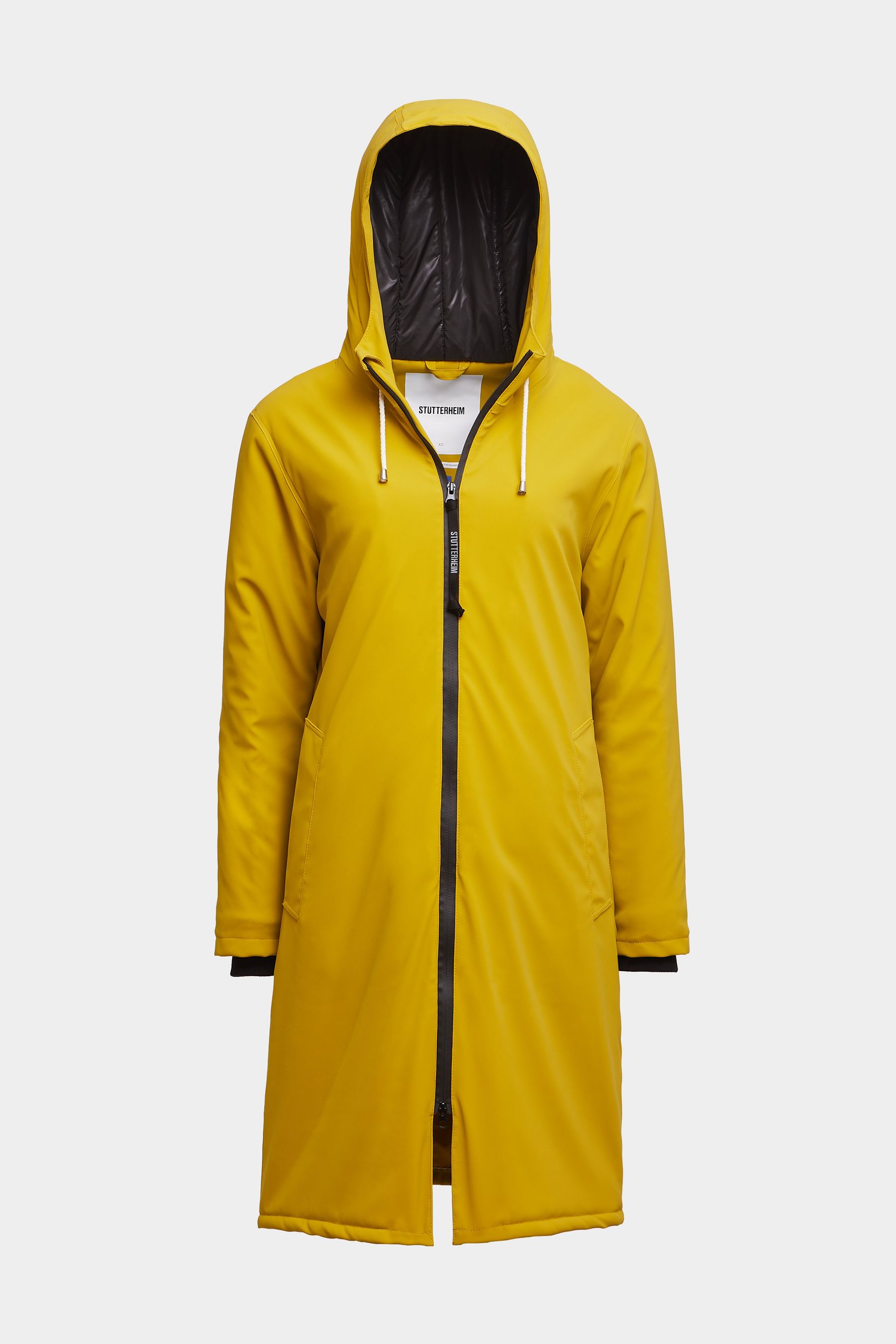 stutterheim stockholm long matte winter jacket gold women jackets winter-coats