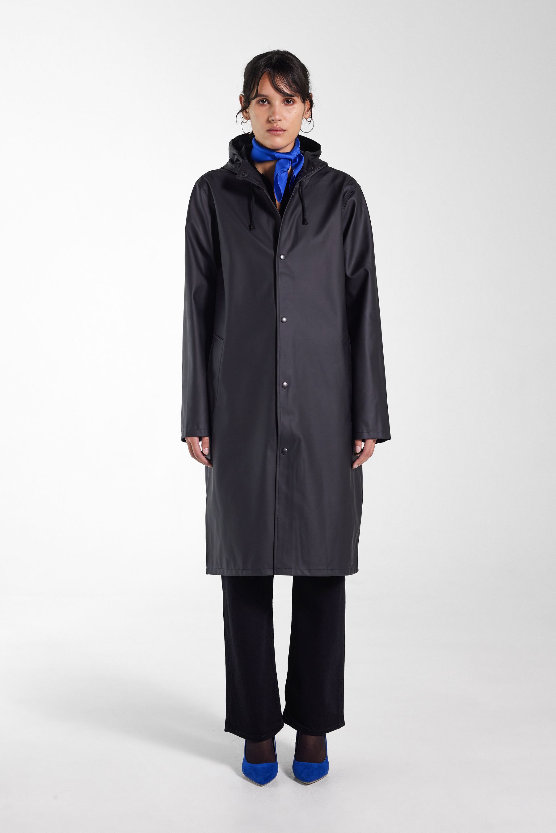 stutterheim stockholm long raincoat black women jackets raincoats