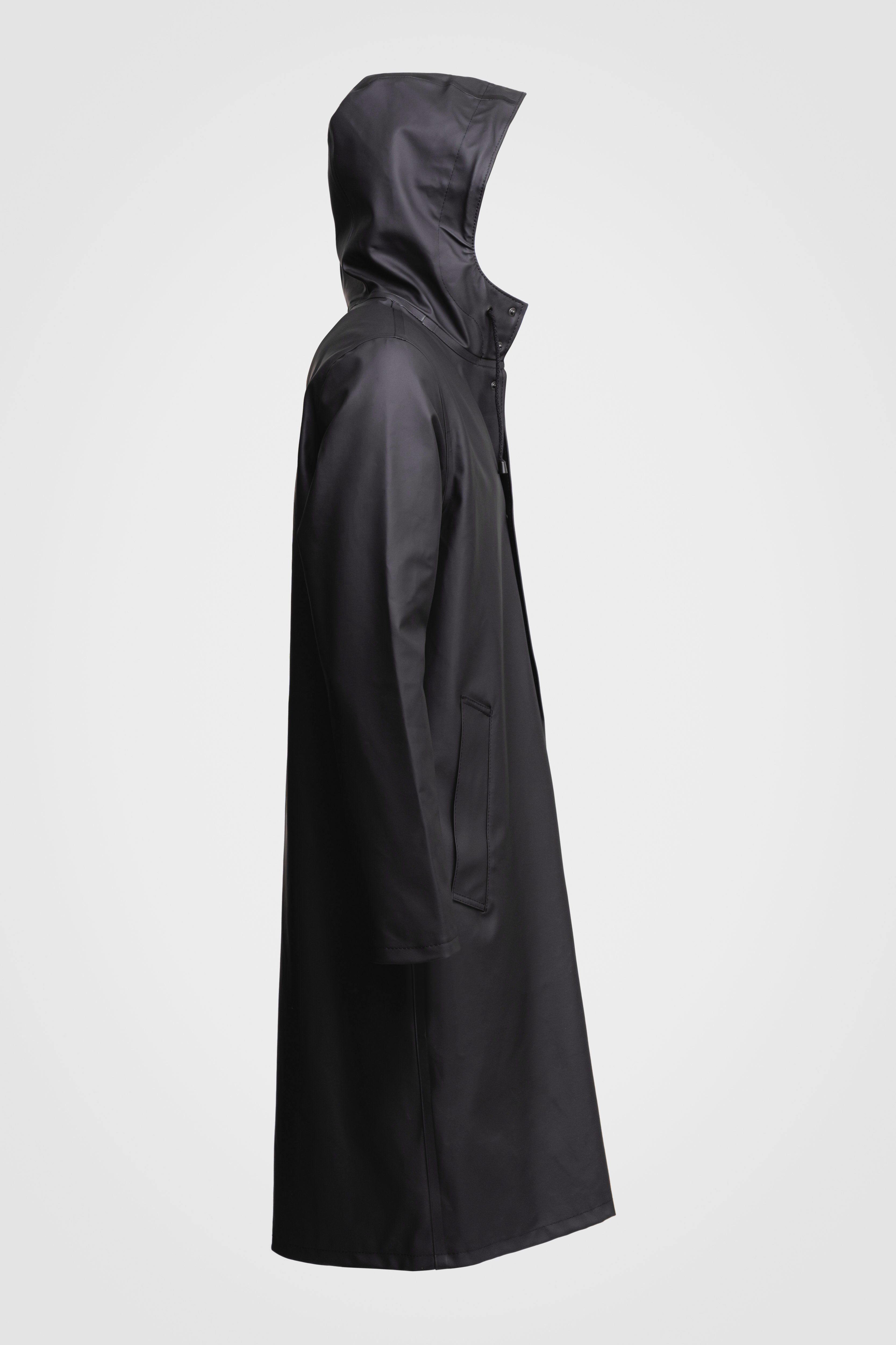 Black and white raincoat discount