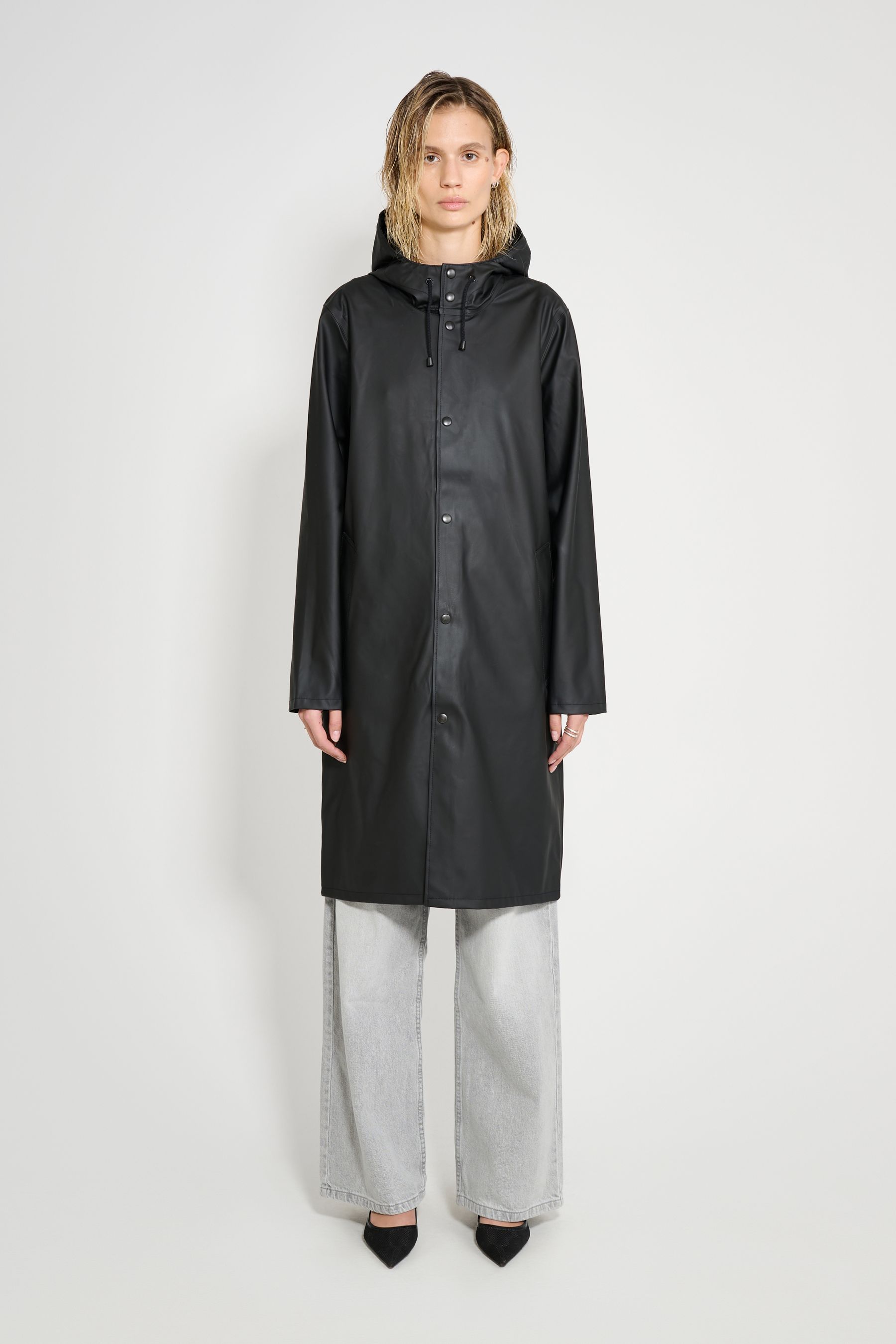 stutterheim stockholm long raincoat black women jackets raincoats