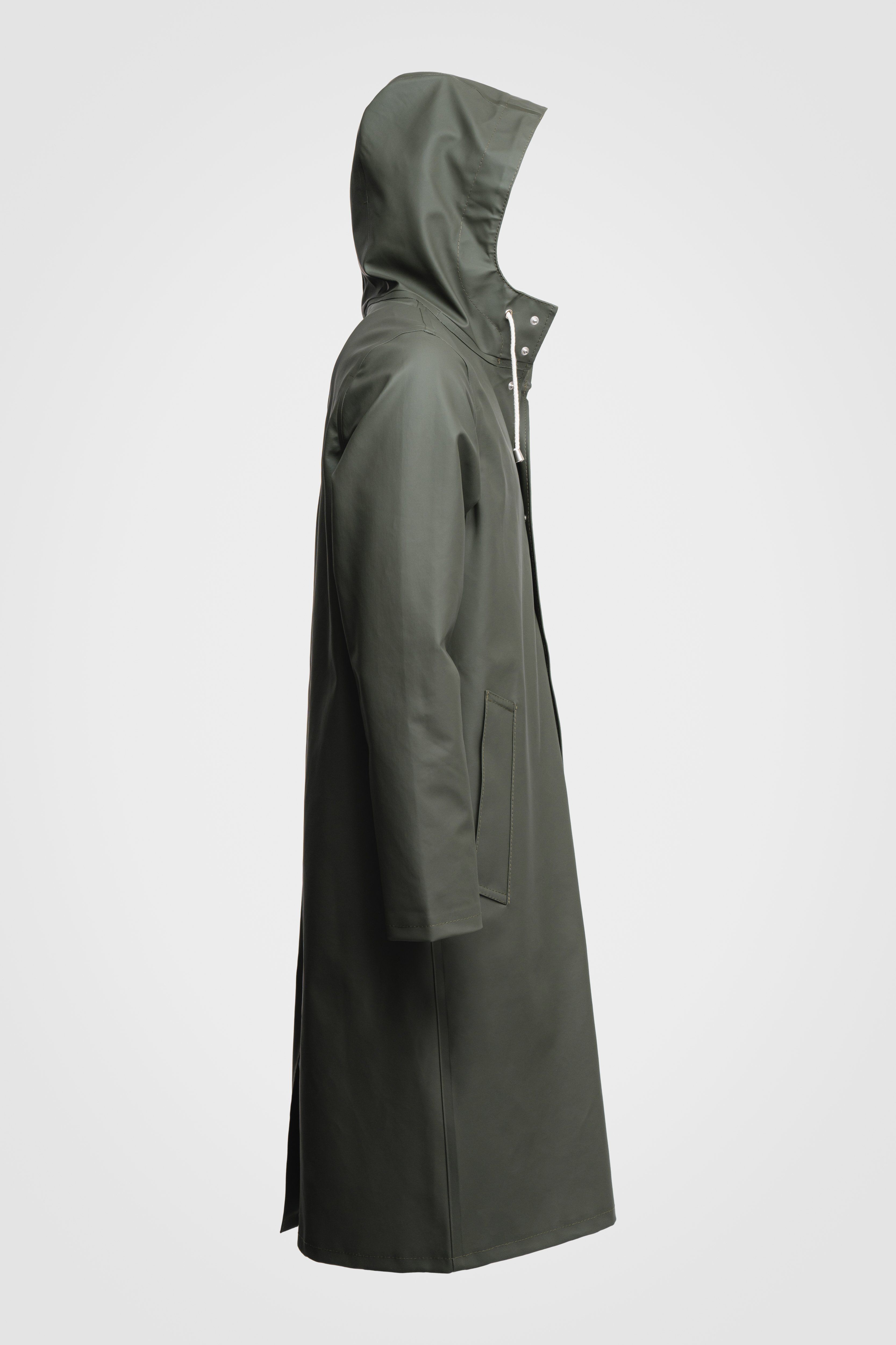 Long green raincoat on sale