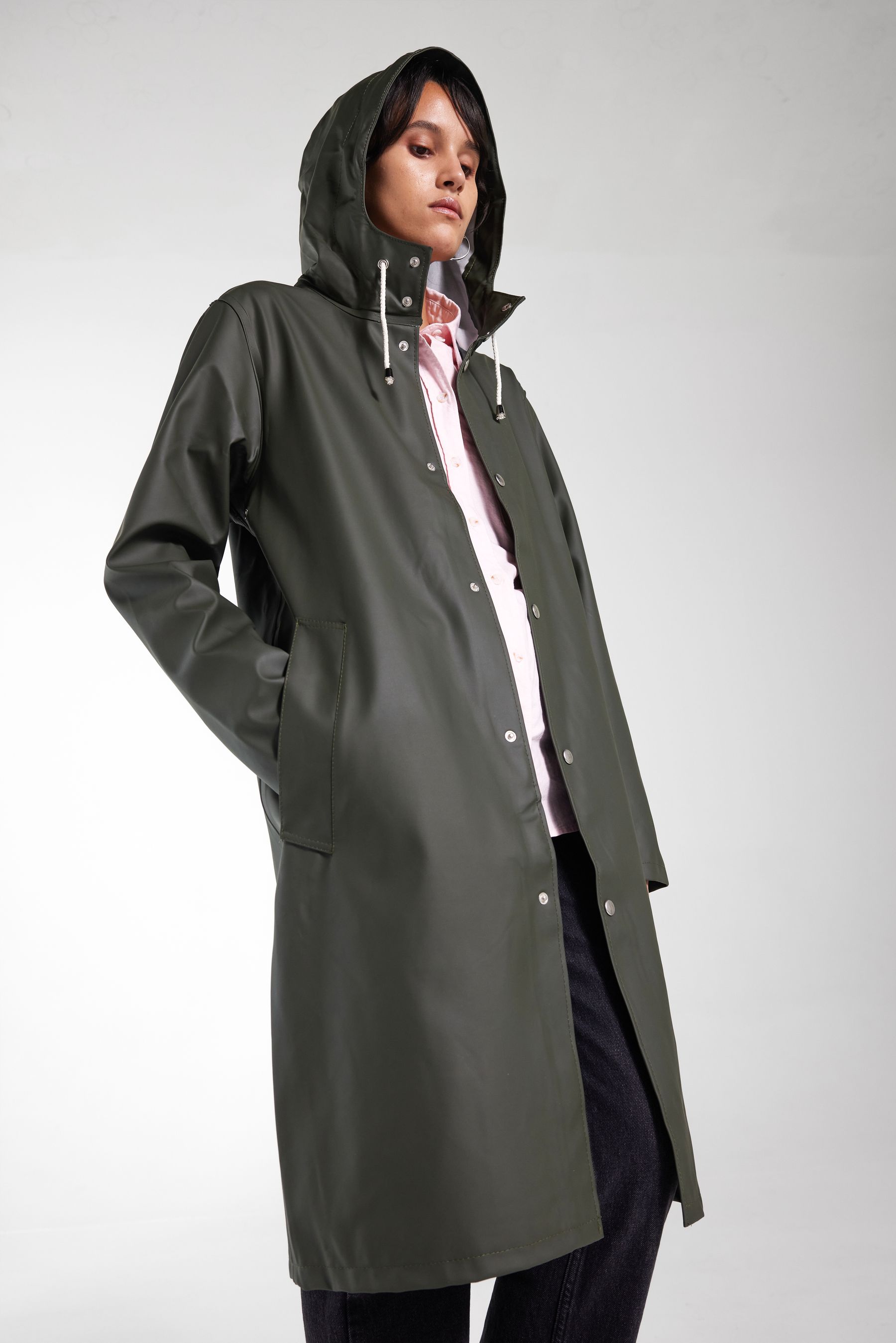 stutterheim stockholm long raincoat green women jackets raincoats