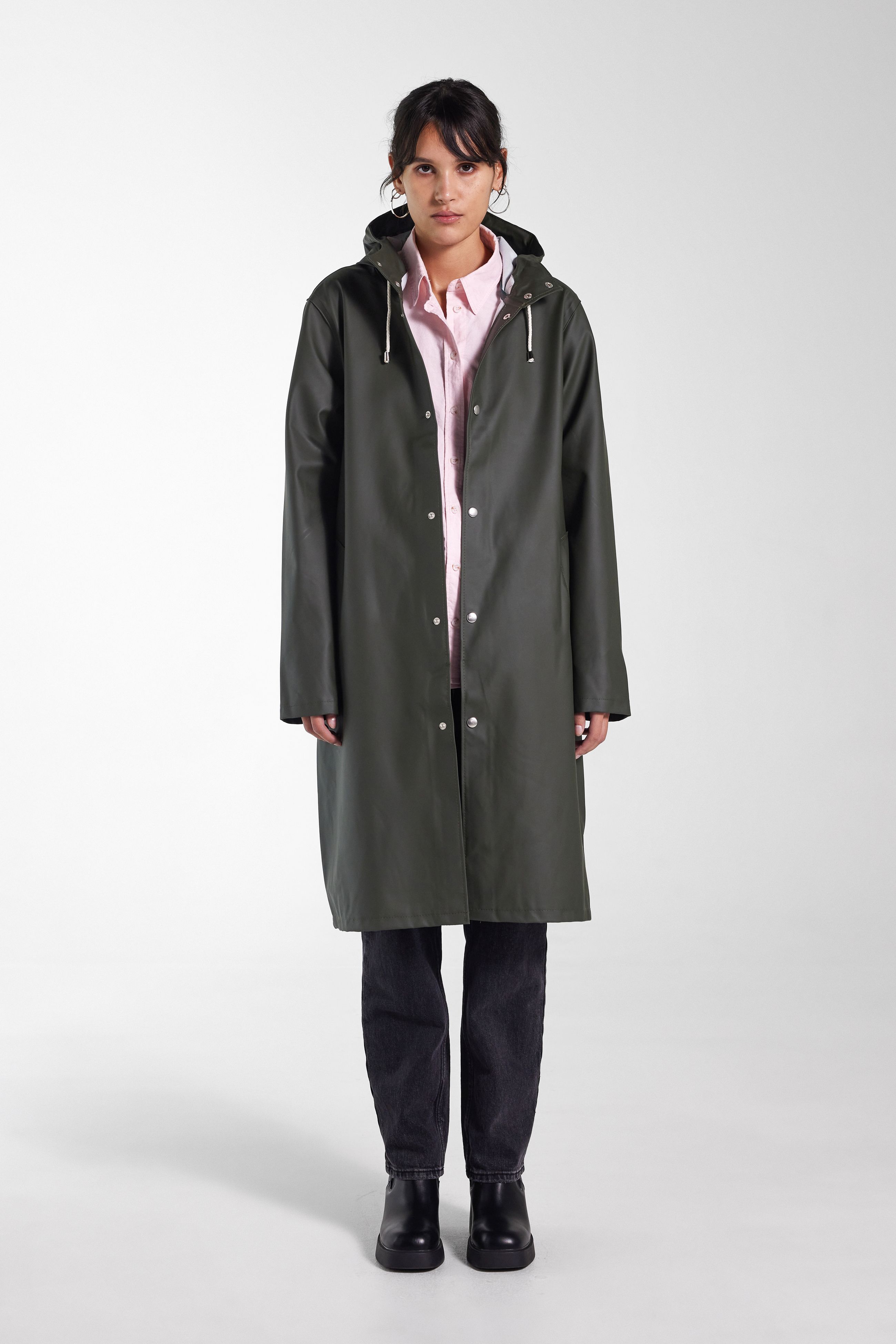 stutterheim stockholm long raincoat green women jackets raincoats