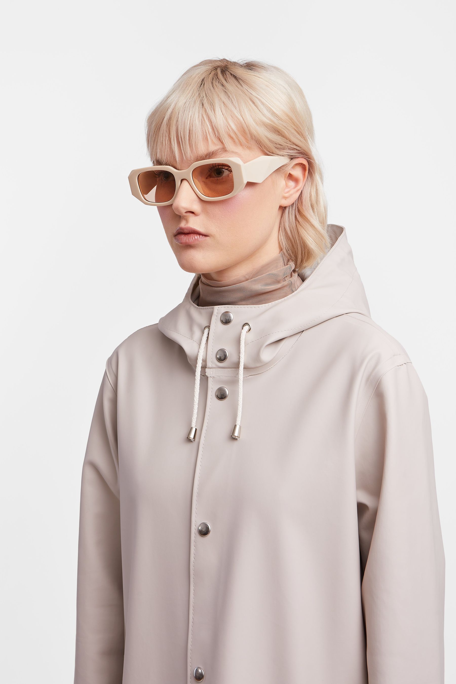 stutterheim stockholm long raincoat light sand women jackets raincoats