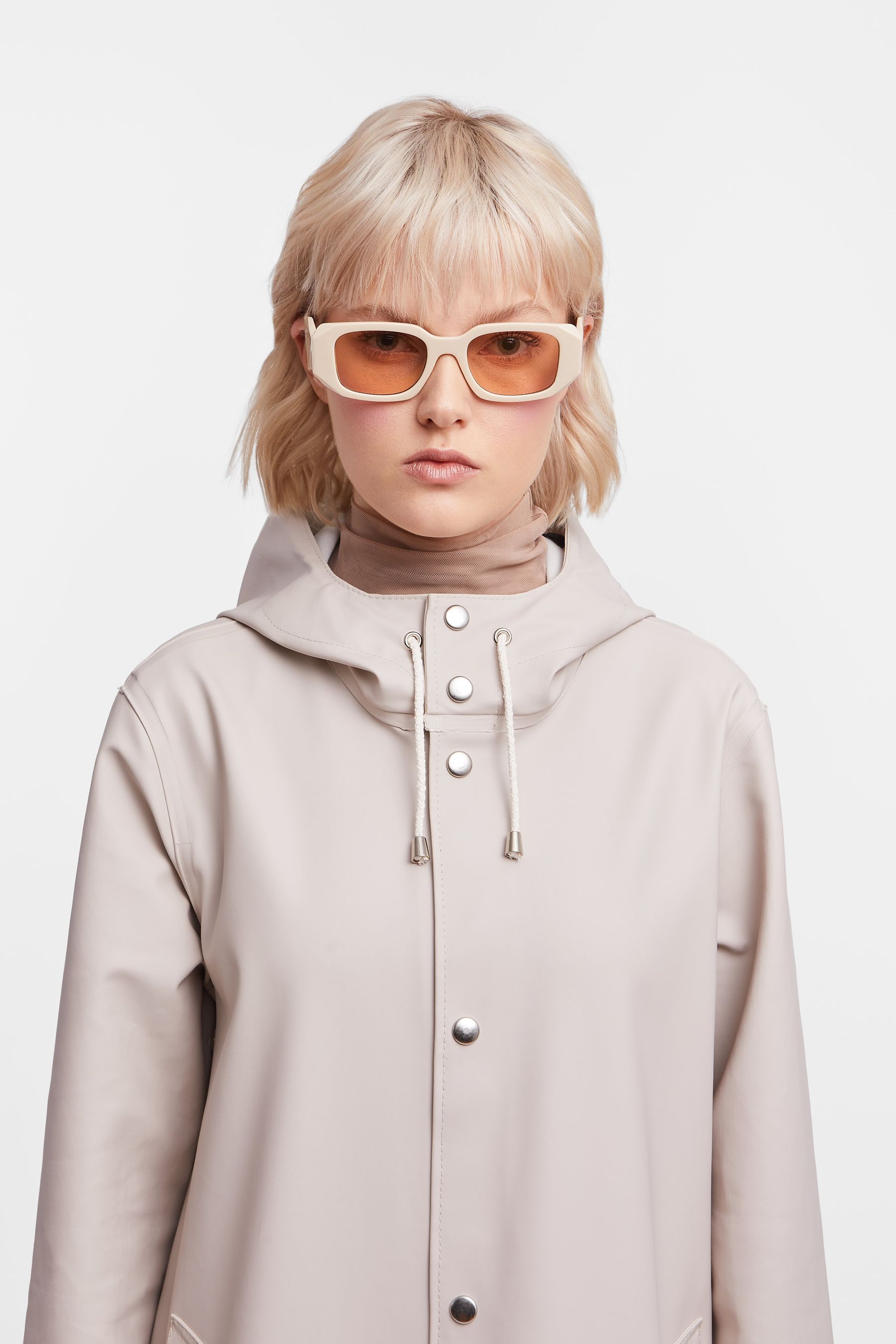 stutterheim stockholm long raincoat light sand women jackets raincoats