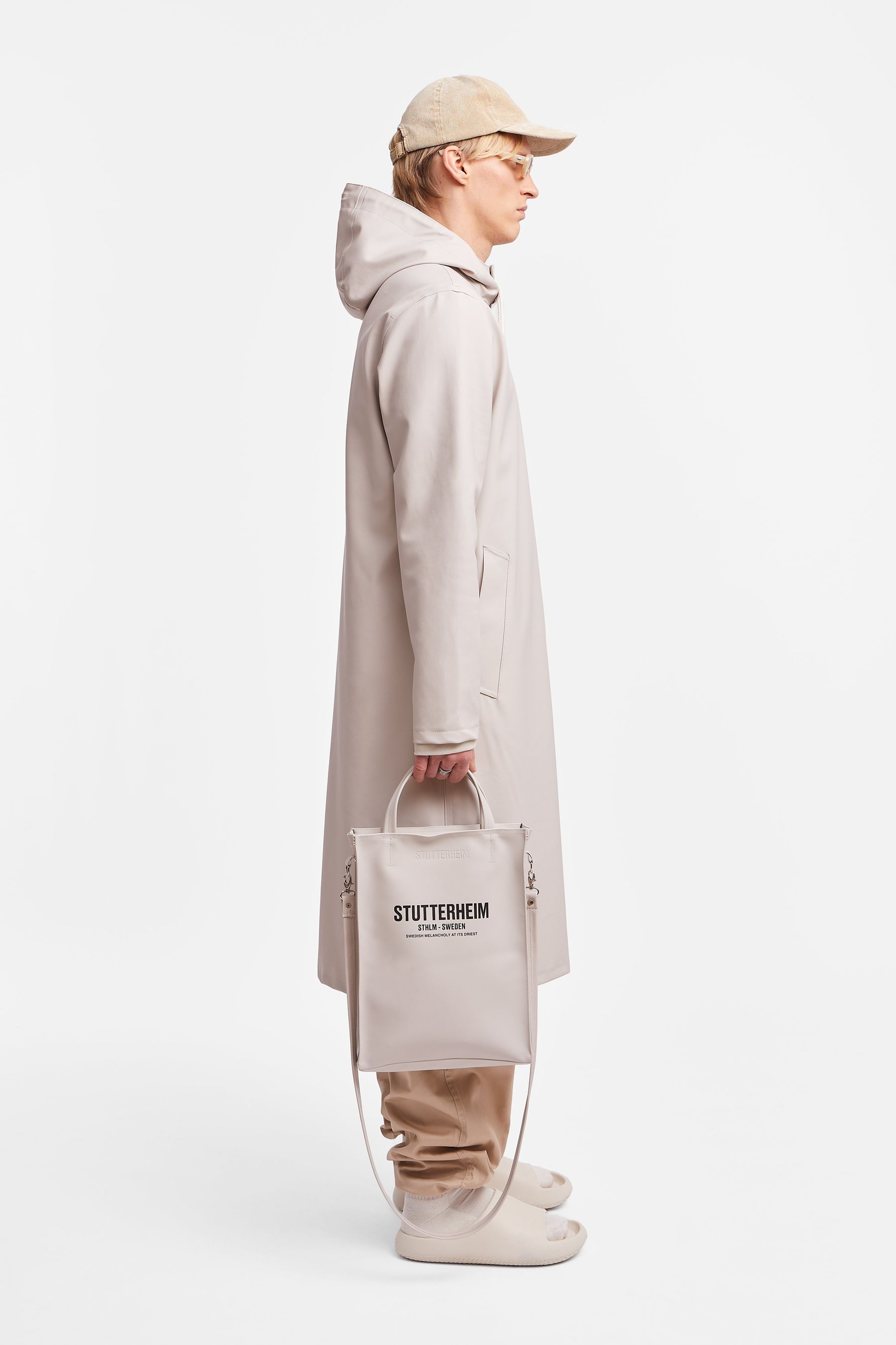 stutterheim stockholm long raincoat light sand women jackets raincoats