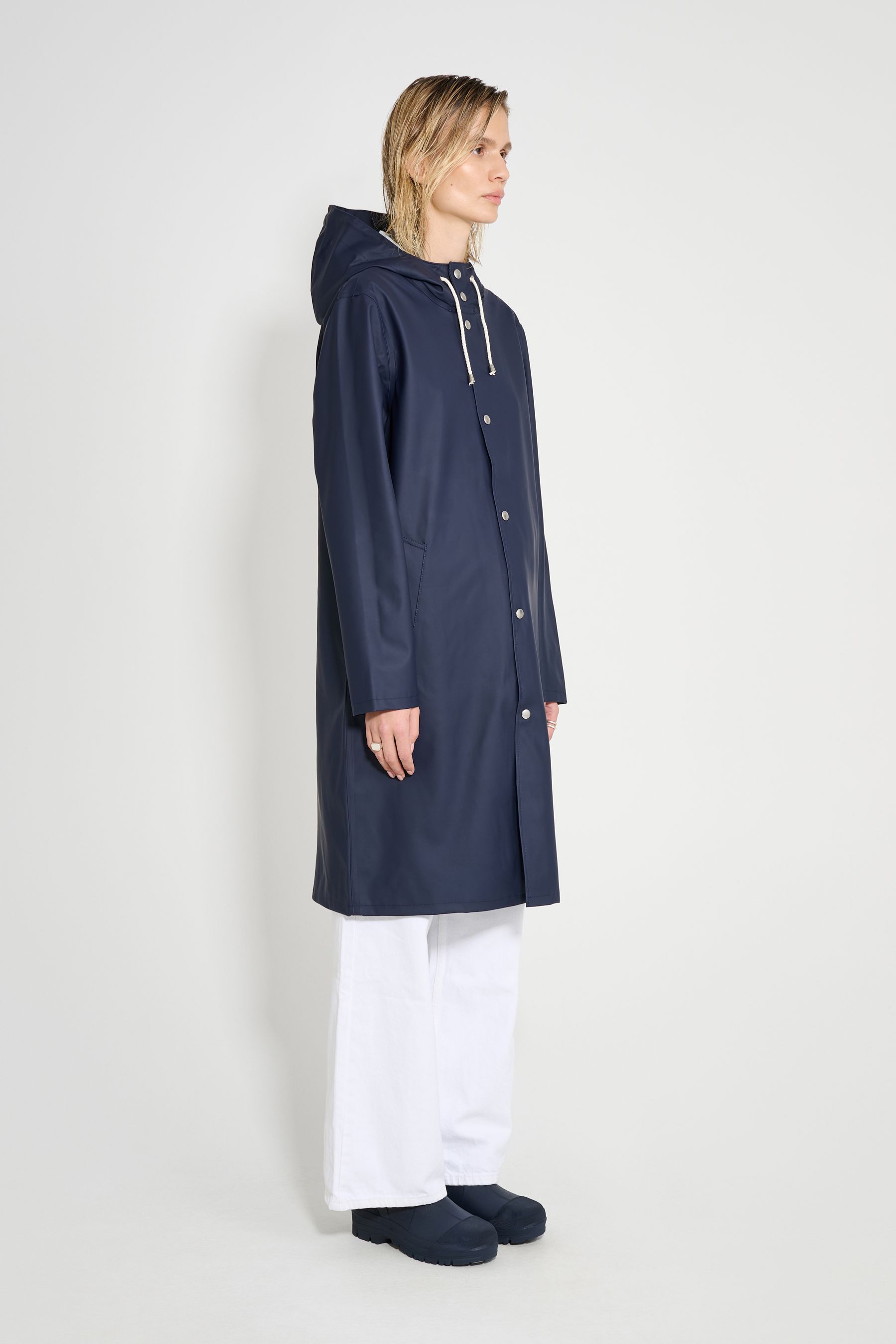 stutterheim stockholm long raincoat navy women jackets raincoats