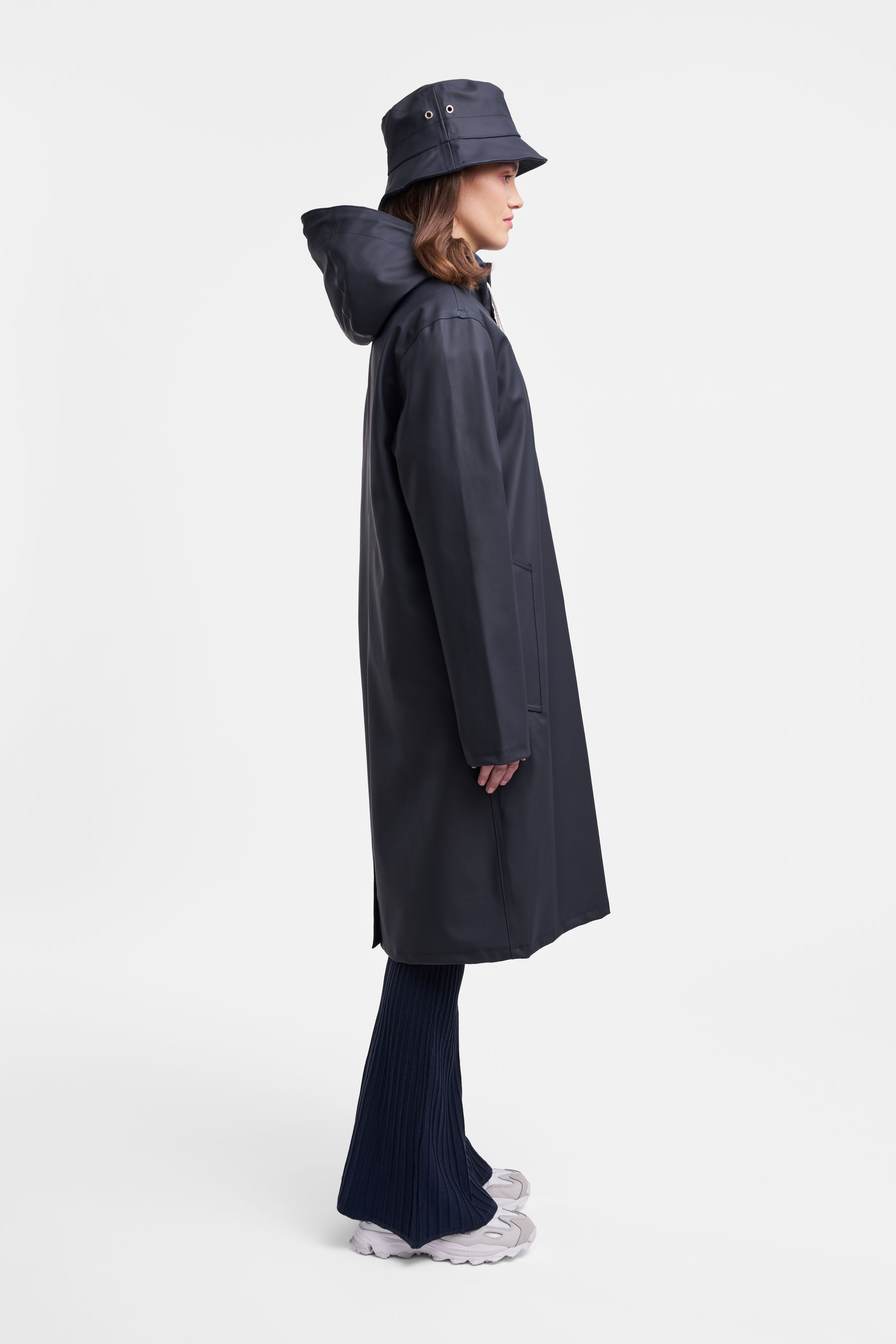 stutterheim stockholm long raincoat navy women jackets raincoats