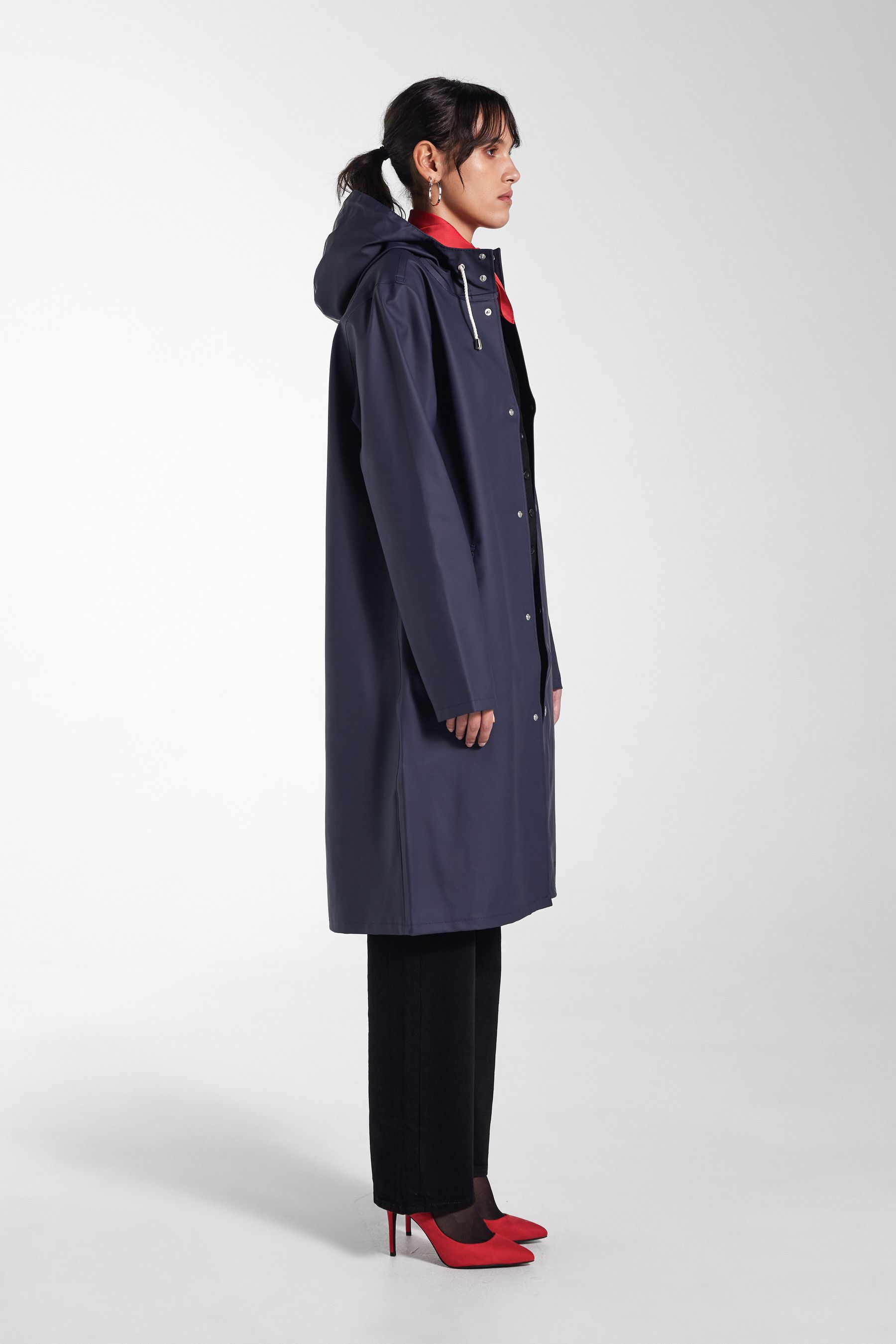 stutterheim stockholm long raincoat navy women jackets raincoats