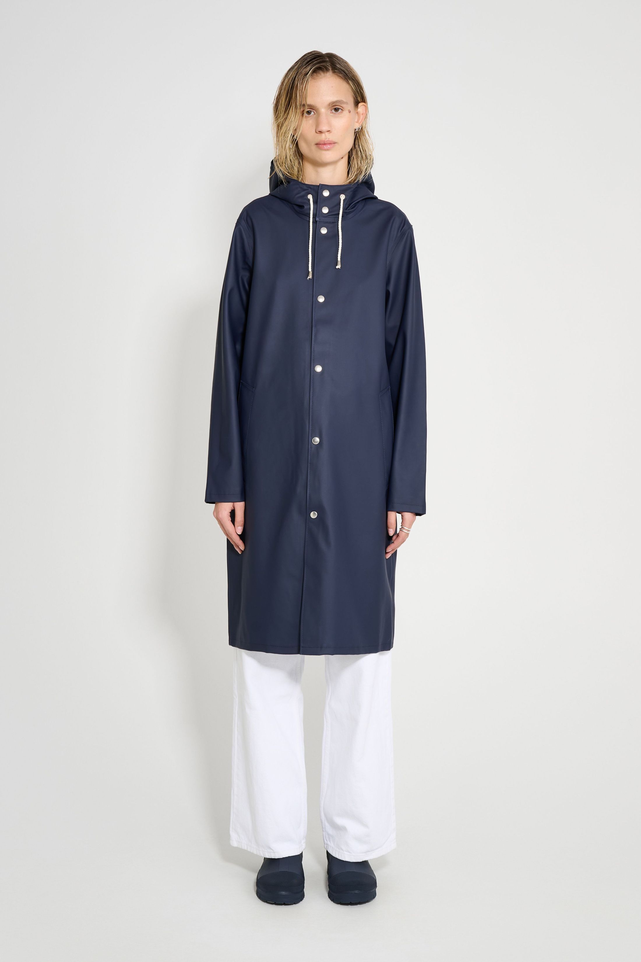 stutterheim stockholm long raincoat navy women jackets raincoats