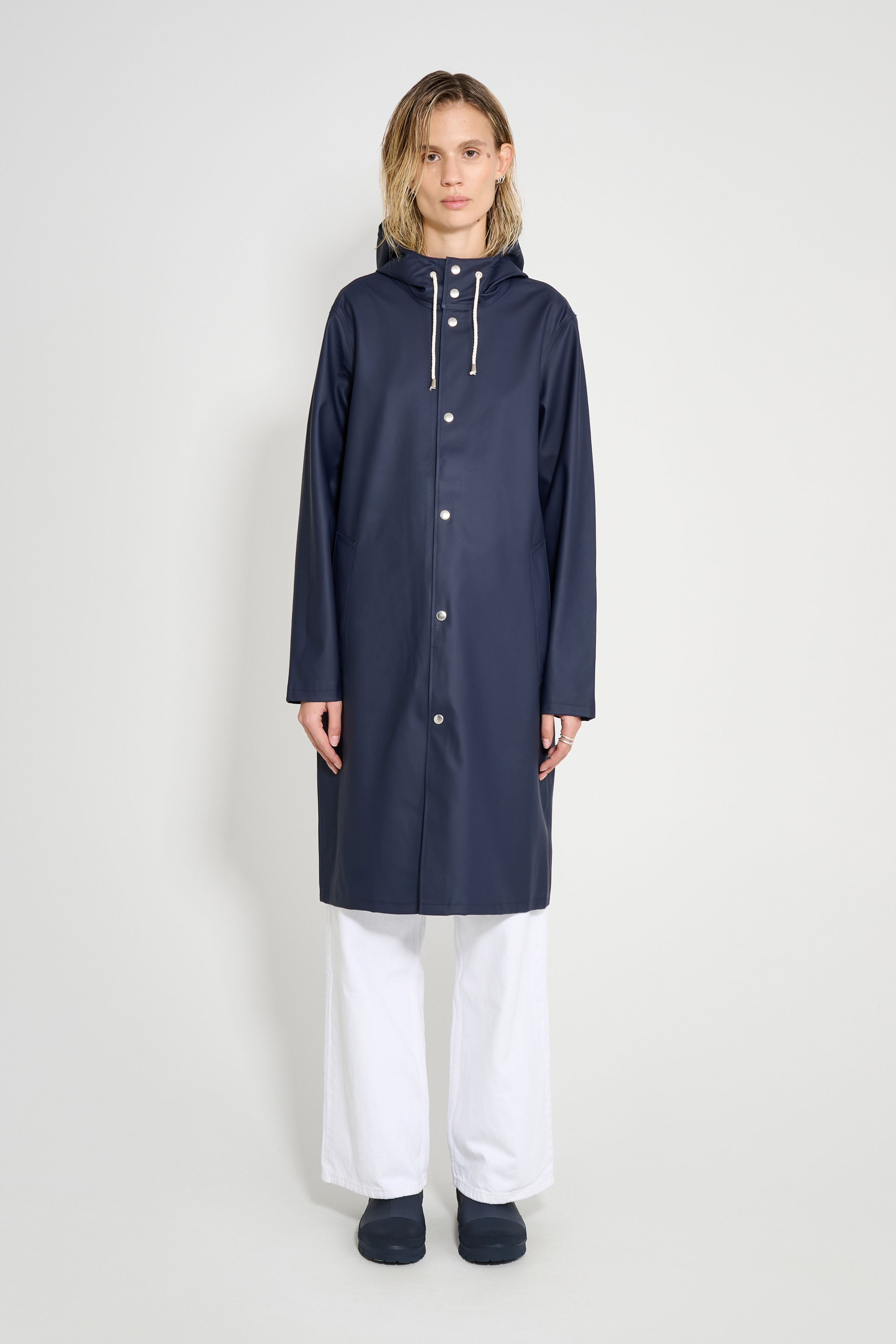 stutterheim stockholm long raincoat navy women jackets raincoats