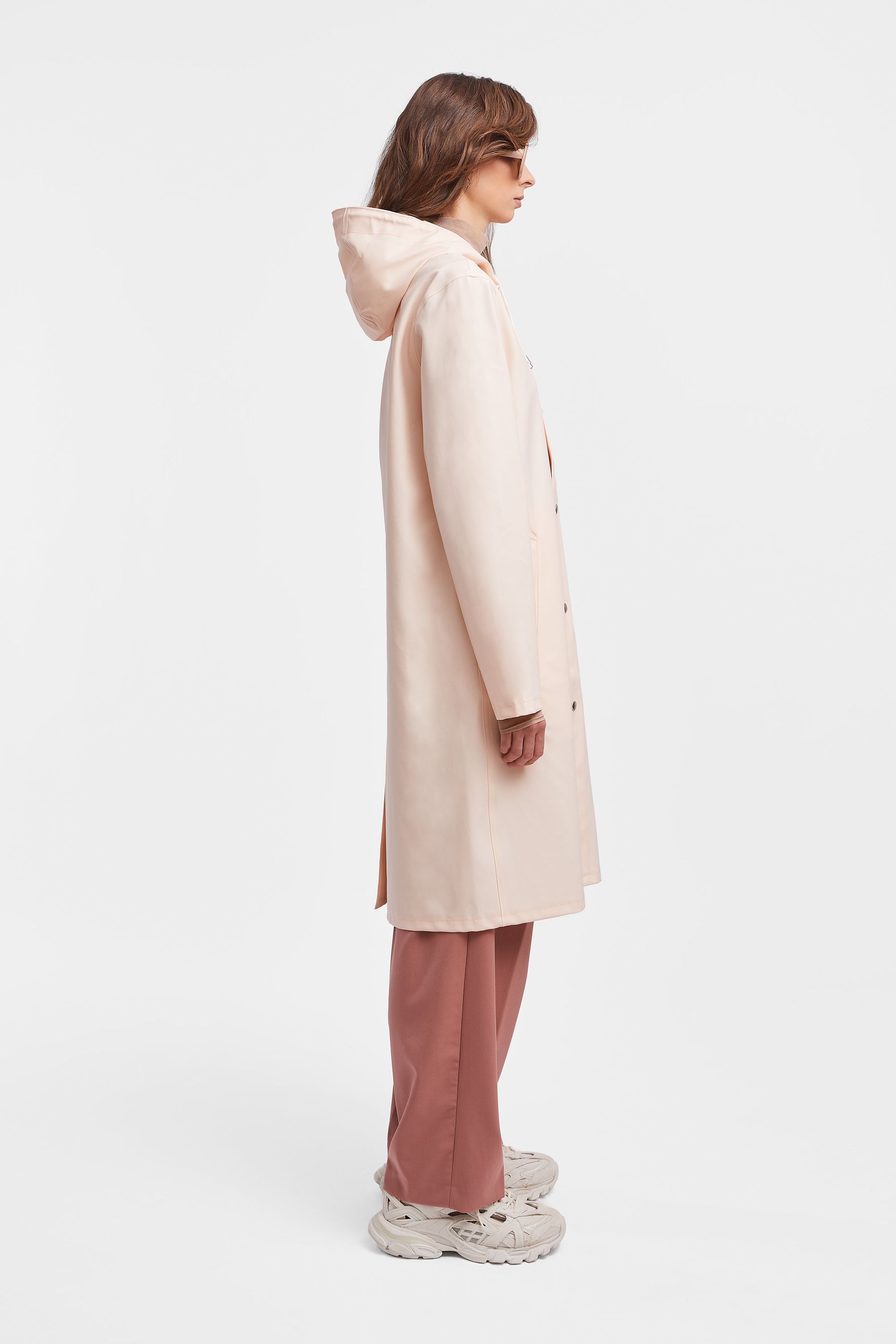 stutterheim stockholm long raincoat peach women jackets raincoats