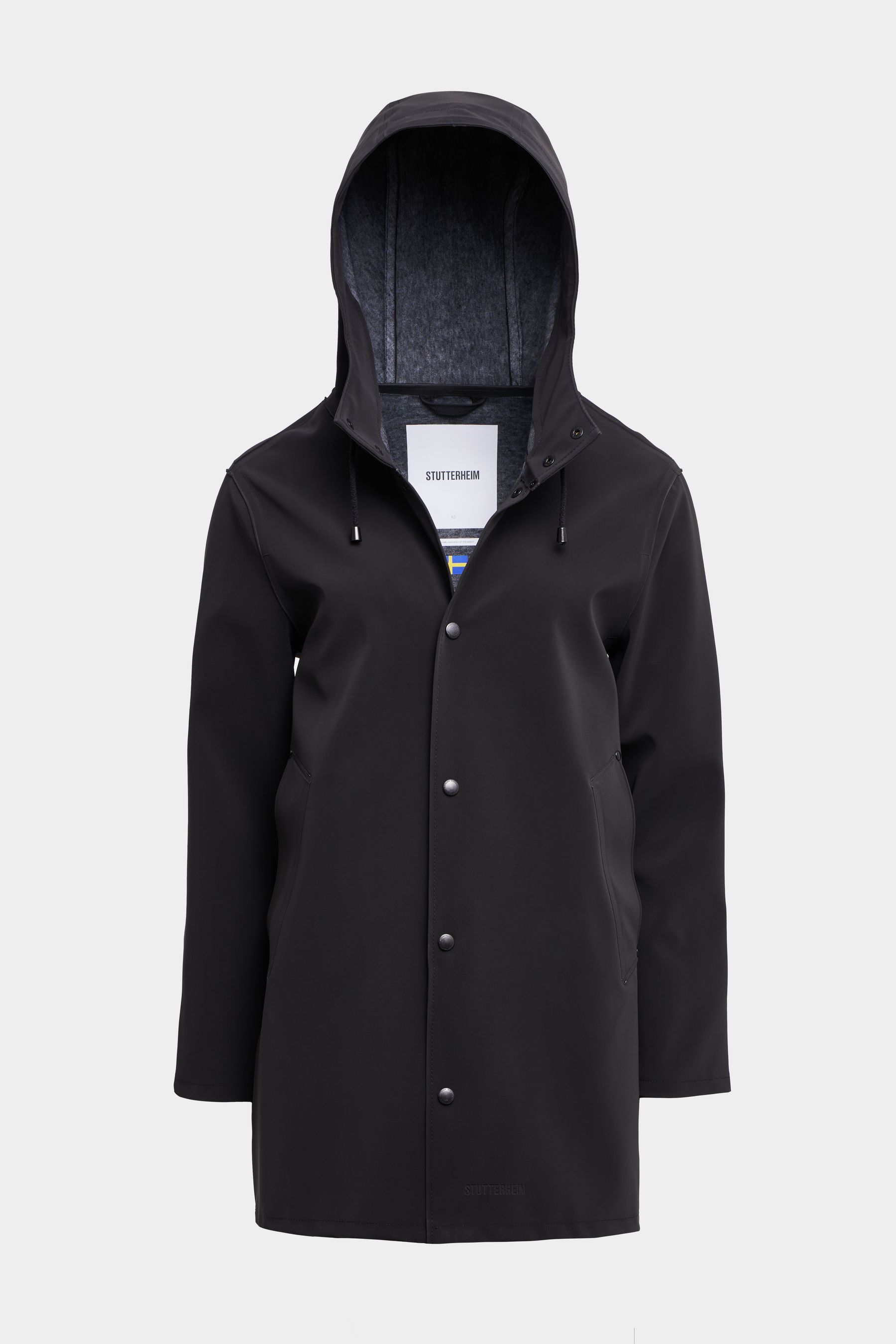 stutterheim stockholm matte raincoat black men jackets raincoats