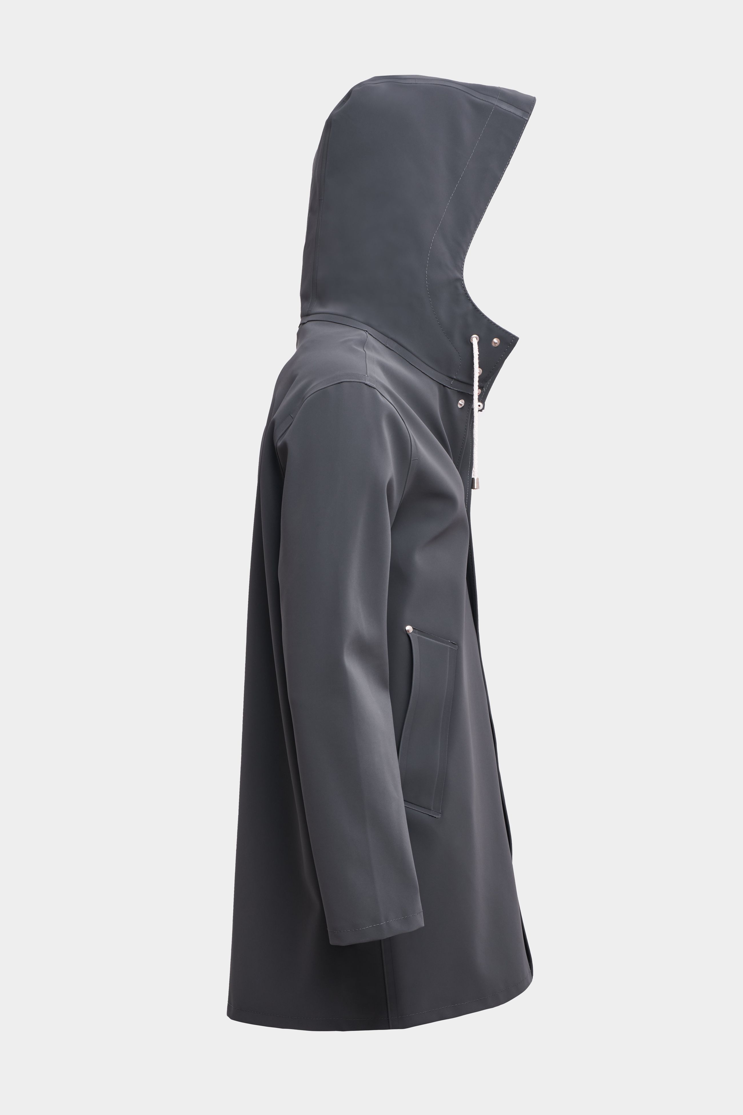 Stutterheim Stockholm Matte Raincoat In Charcoal