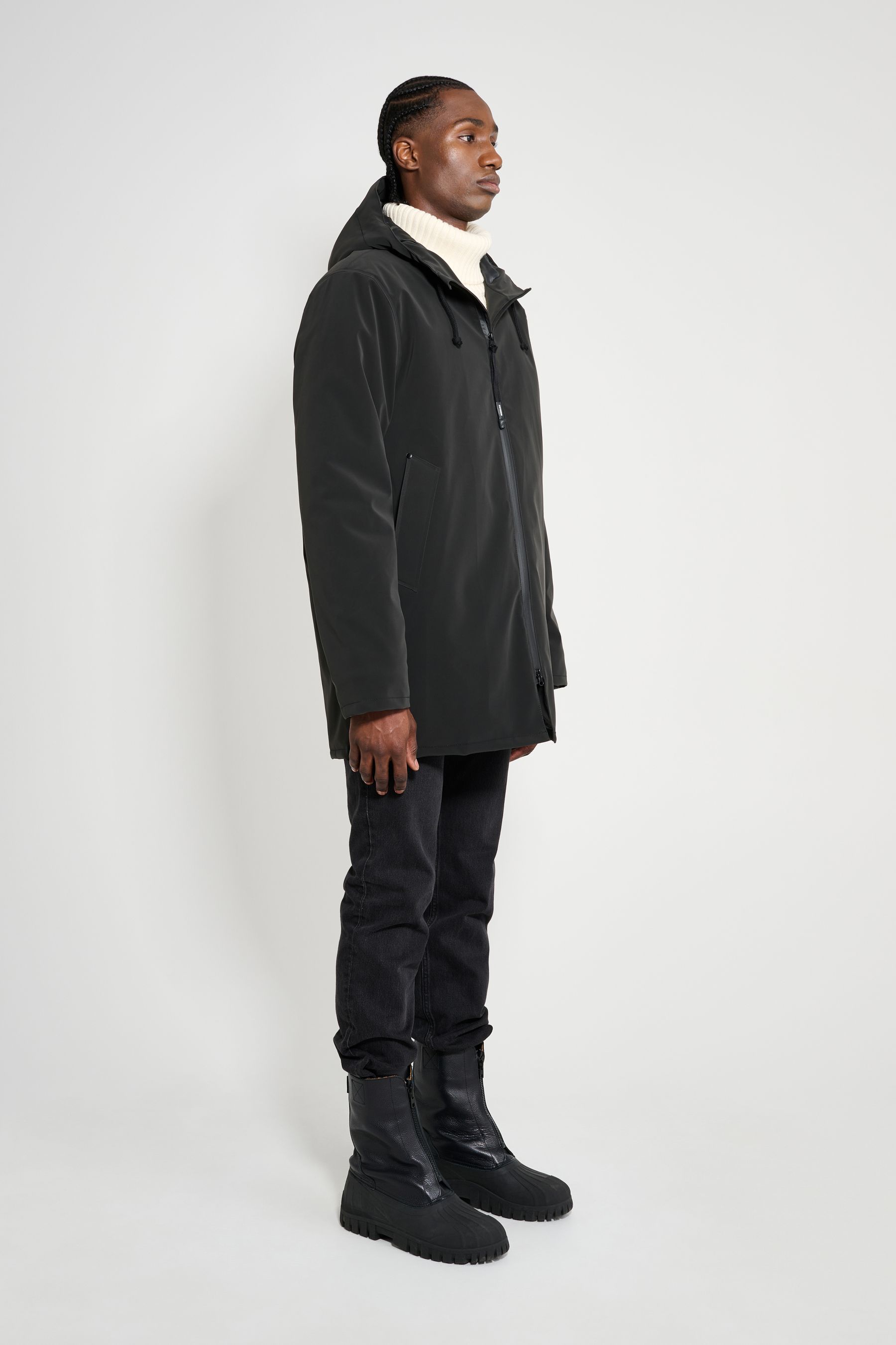 stutterheim stockholm matte winter coat black men jackets winter-coats