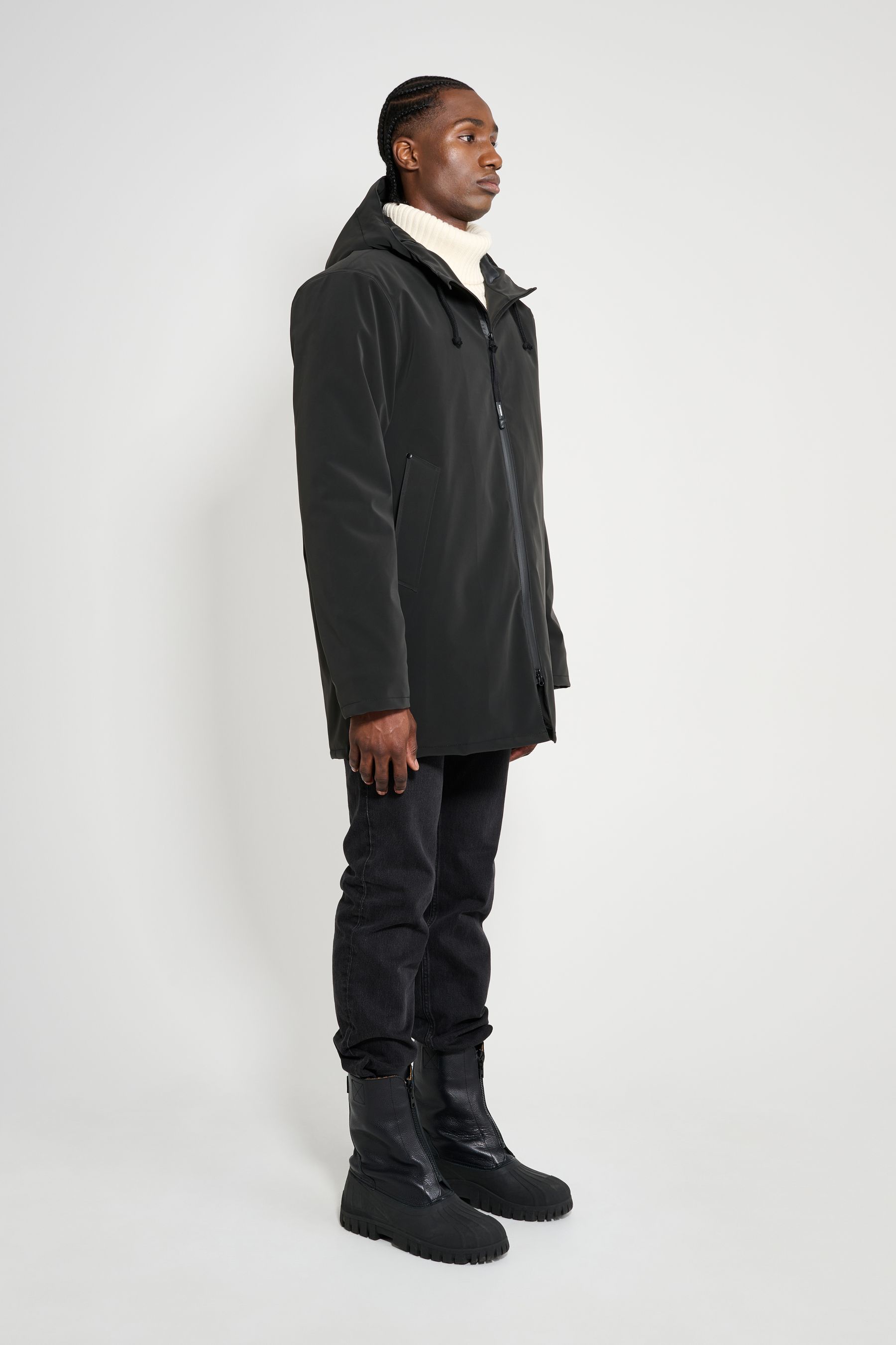 stutterheim stockholm matte winter coat black men jackets winter-coats