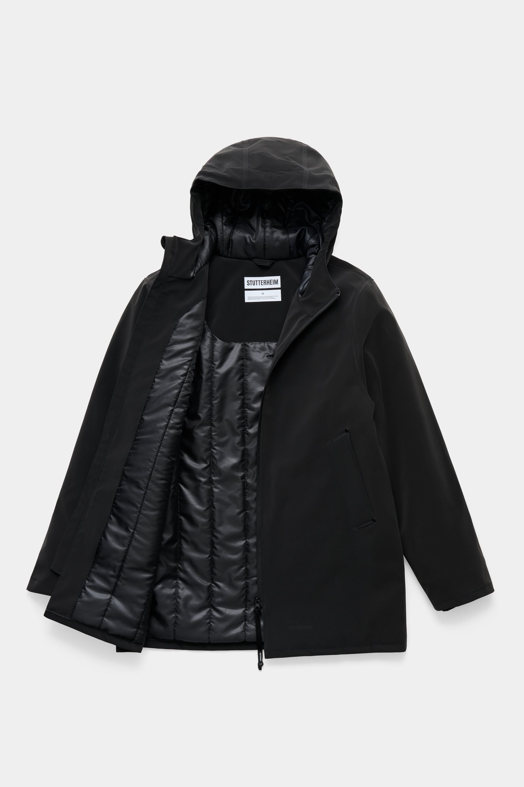 stutterheim stockholm matte winter coat black women jackets winter-coats
