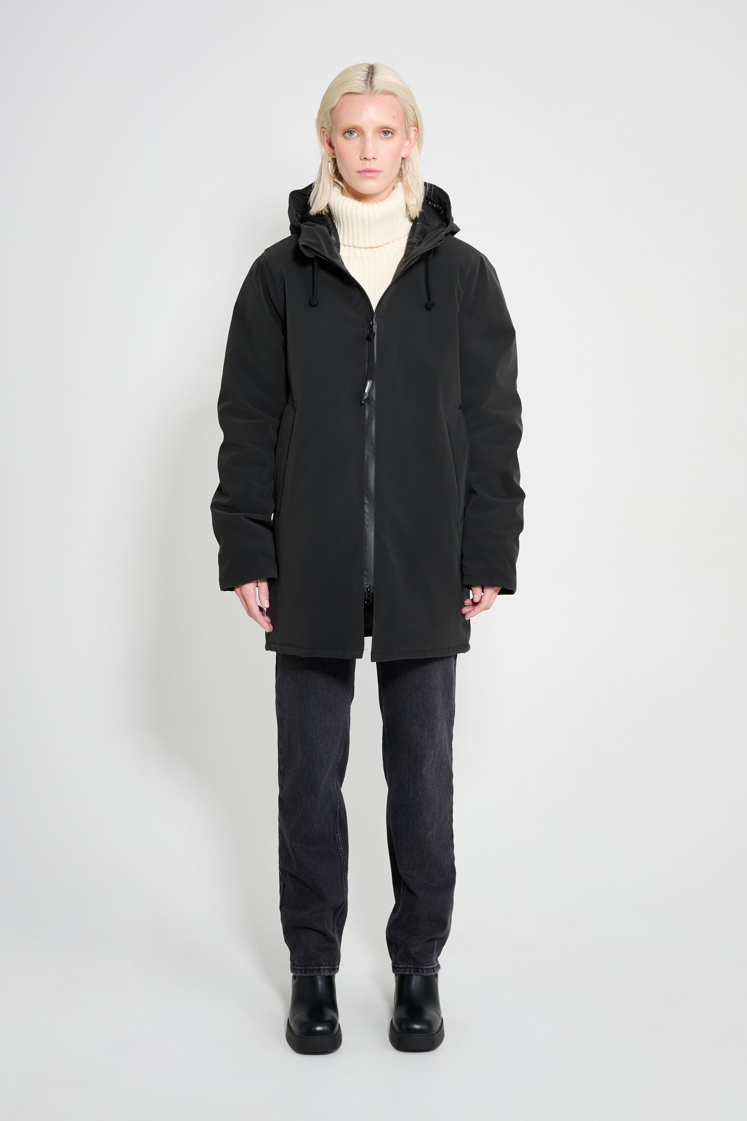 stutterheim stockholm matte winter coat black women jackets winter-coats