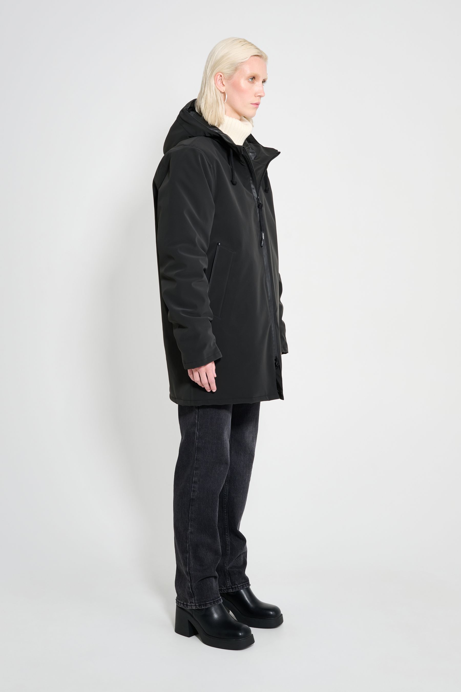 stutterheim stockholm matte winter coat black women jackets winter-coats