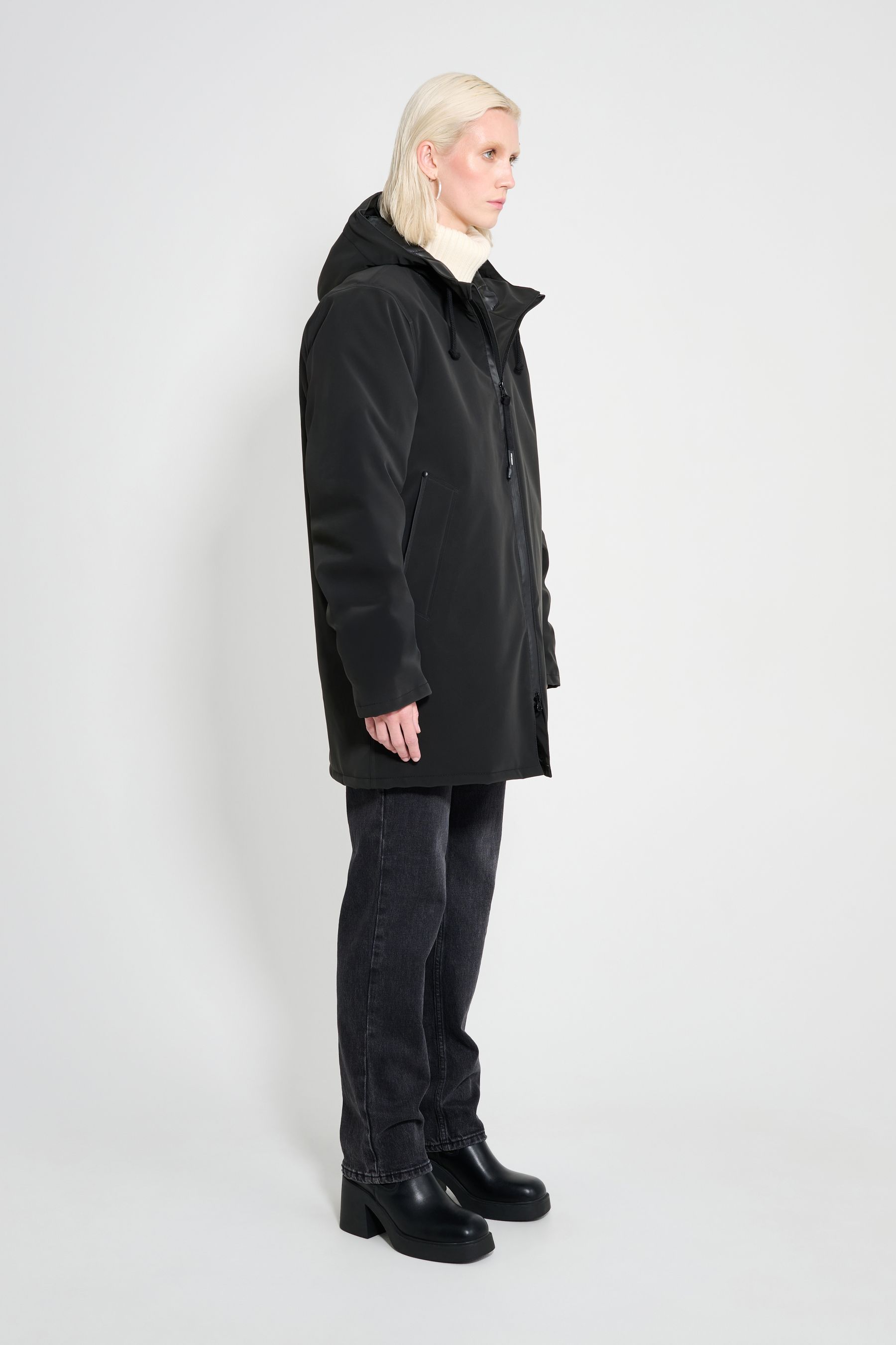 stutterheim stockholm matte winter coat black women jackets winter-coats