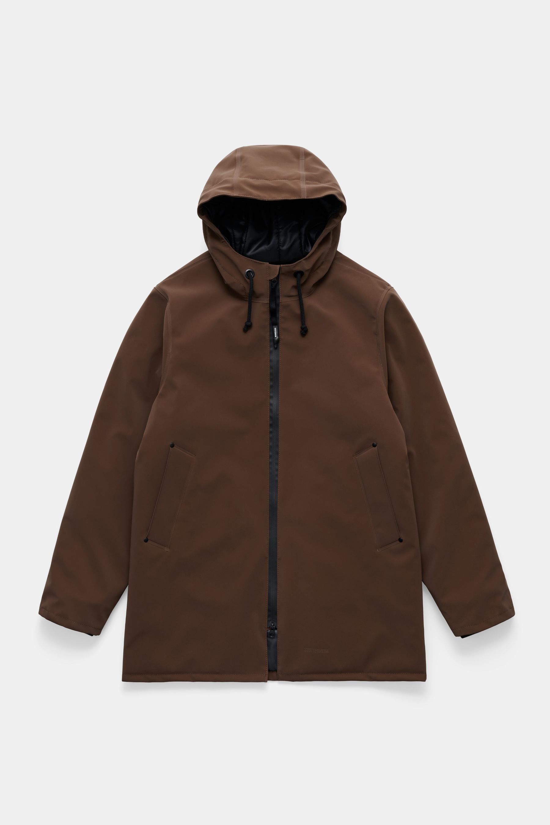 stutterheim stockholm matte winter coat dark brown men jackets winter-coats