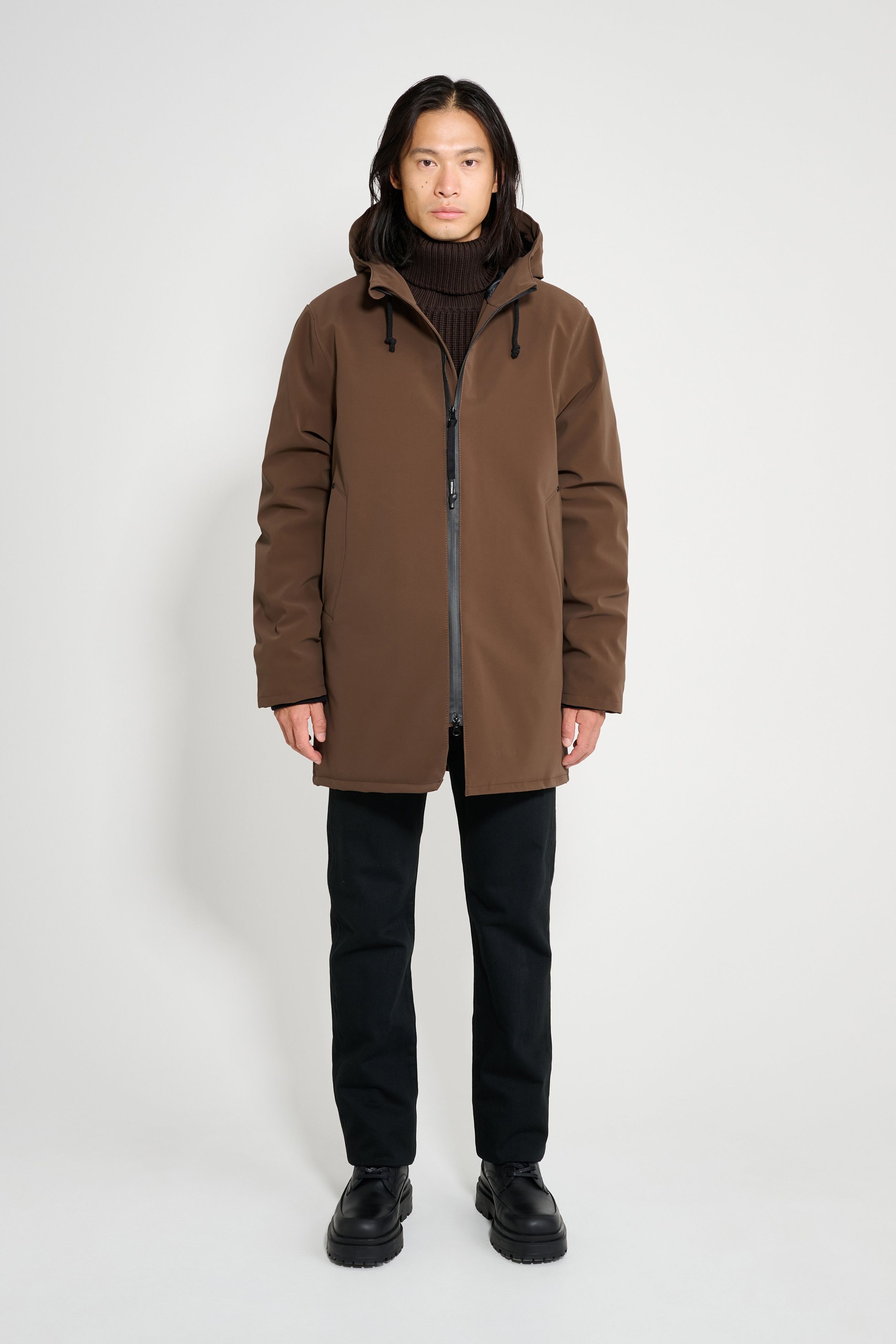 stutterheim stockholm matte winter coat dark brown men jackets winter-coats
