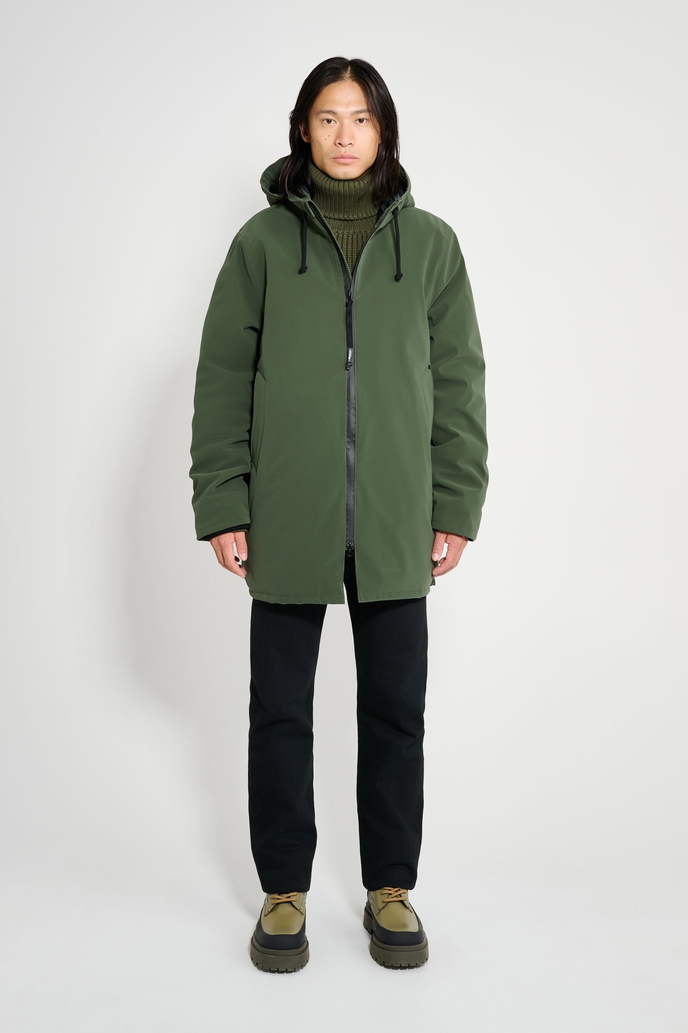 stutterheim stockholm matte winter coat green men jackets winter-coats