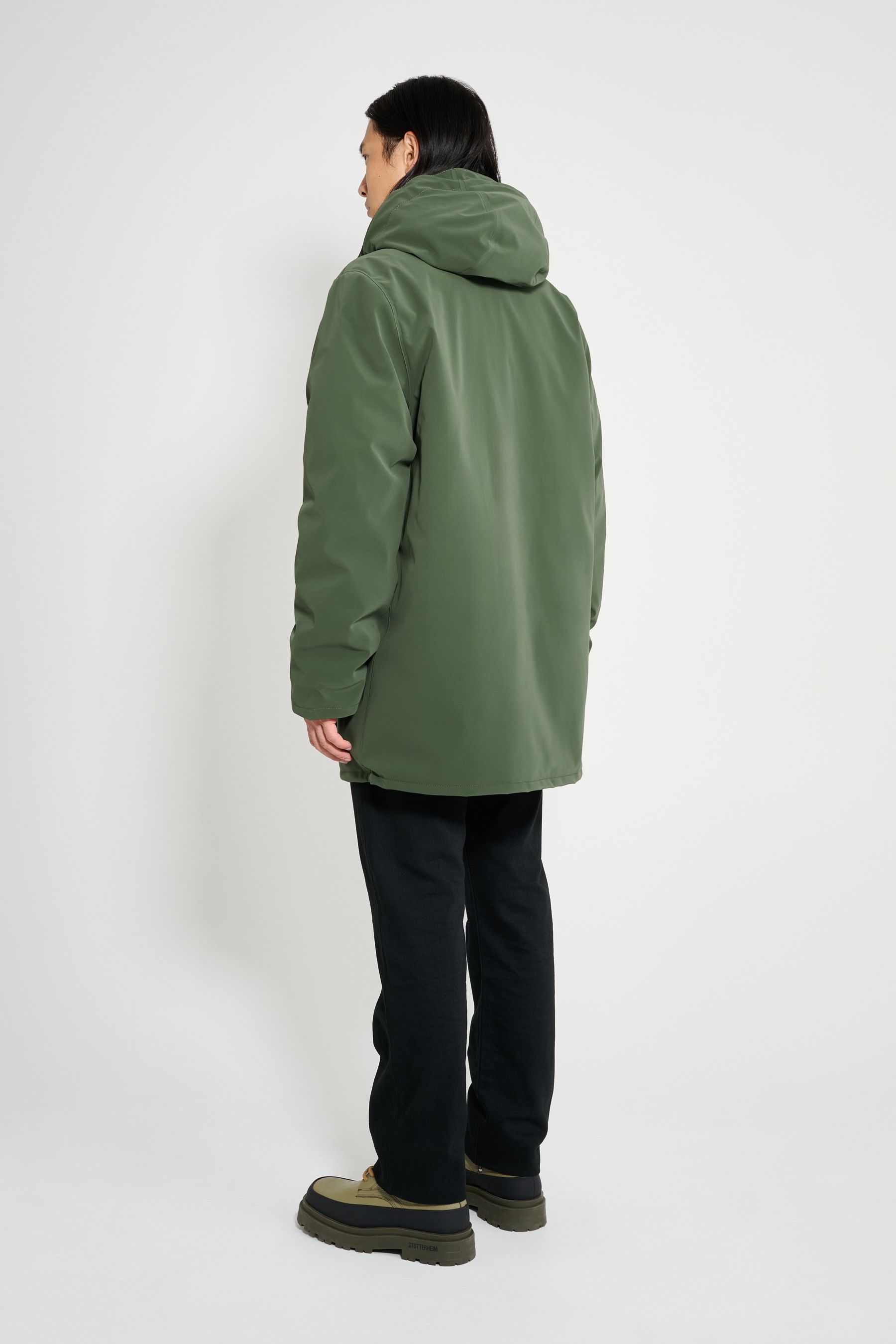stutterheim stockholm matte winter coat green men jackets winter-coats